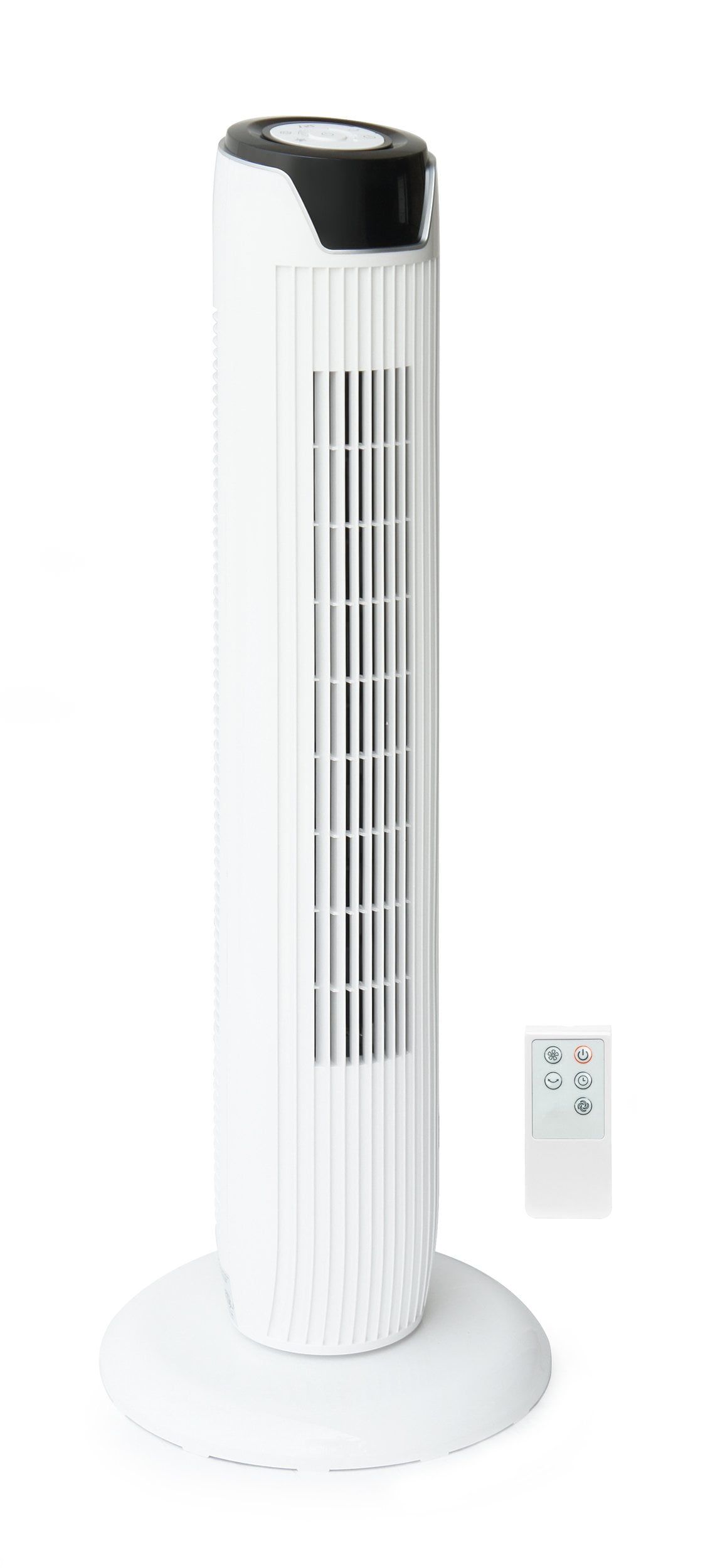 White Adjustable Height Oscillating Tower Fan with Remote