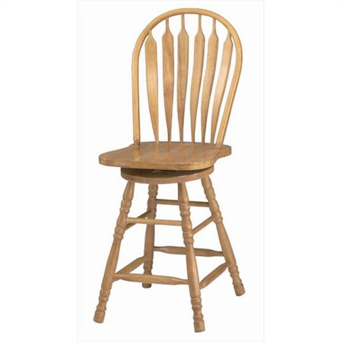 Light Oak 24'' Swivel Saddle Style Barstool