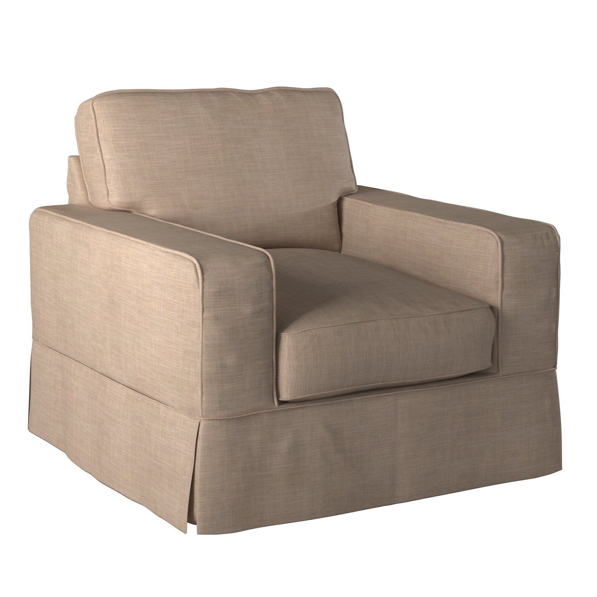 Linen Beige Slipcover for Track Arm Chair