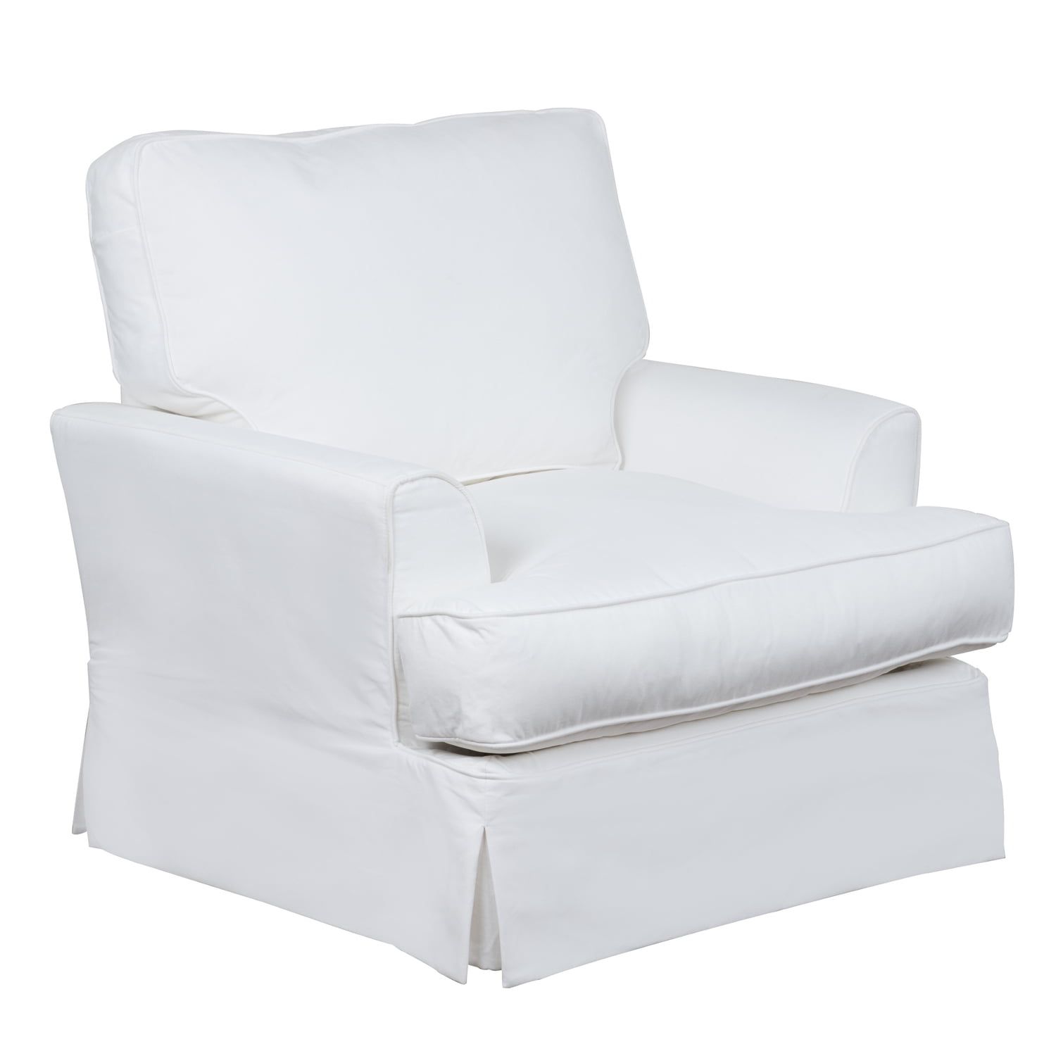 Ariana White Slipcovered Wood Accent Chair