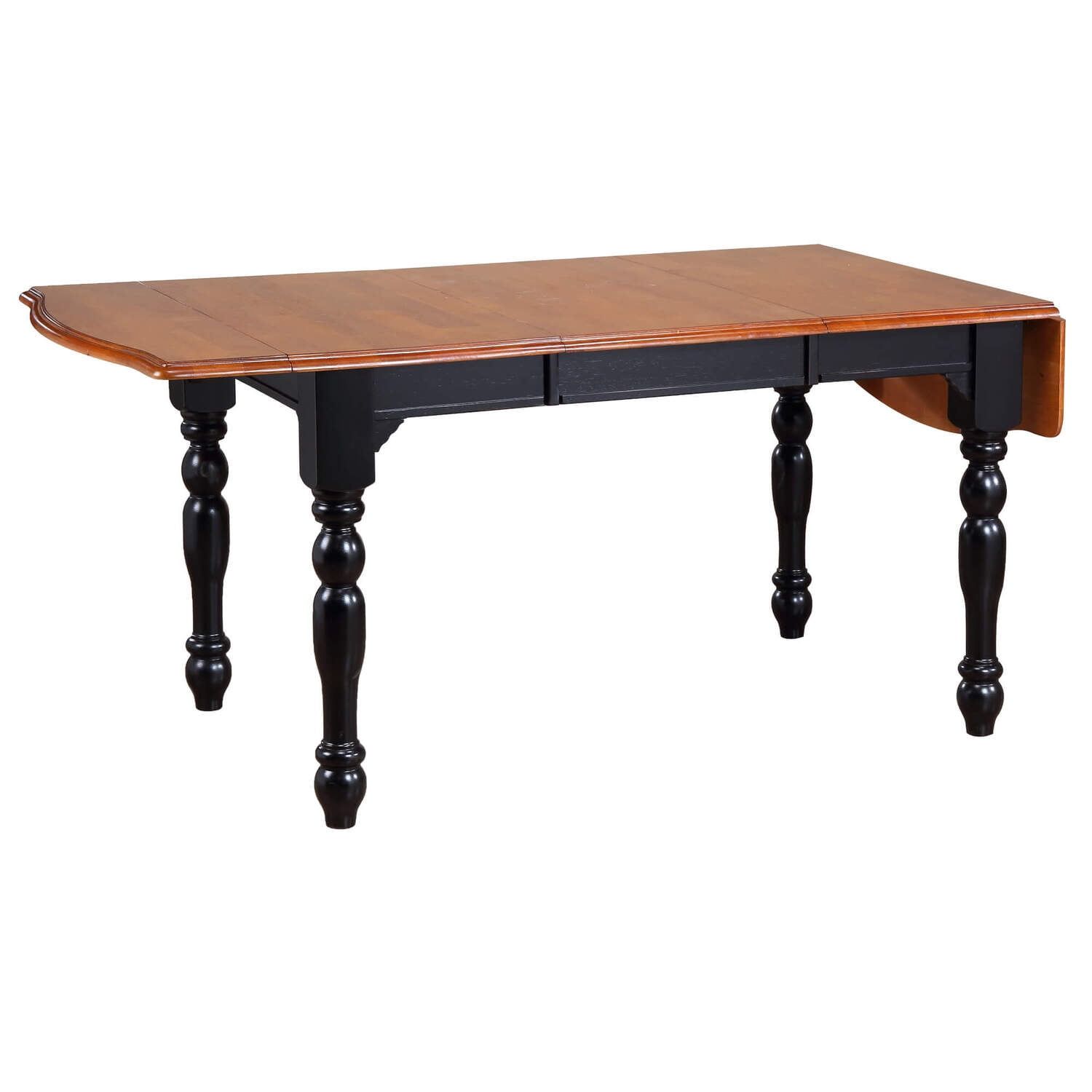 Classic Extendable Black Cherry Wood Dining Table