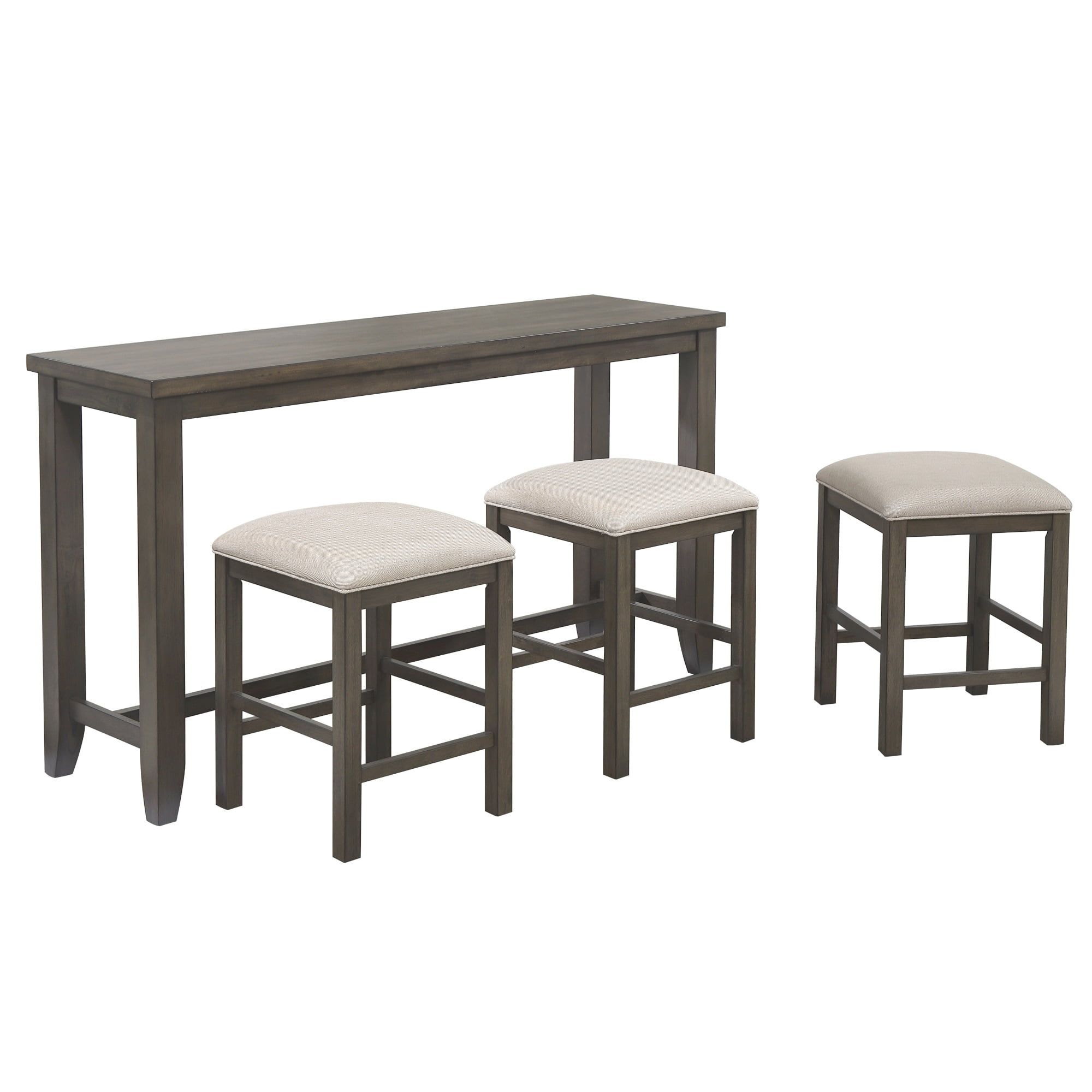 Shades of Gray Traditional 4-Piece Pub Table Set in Distressed Gray