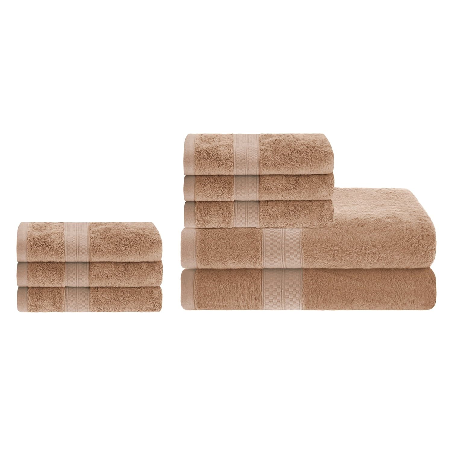 Sand Bamboo Cotton Blend 8-Piece Bath and Hand Towel Set