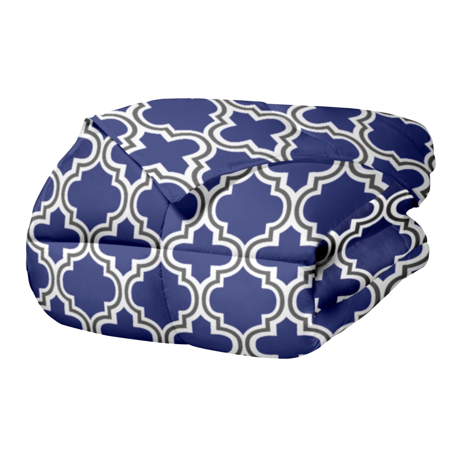 Navy Blue Twin Reversible Down Alternative Microfiber Comforter Set