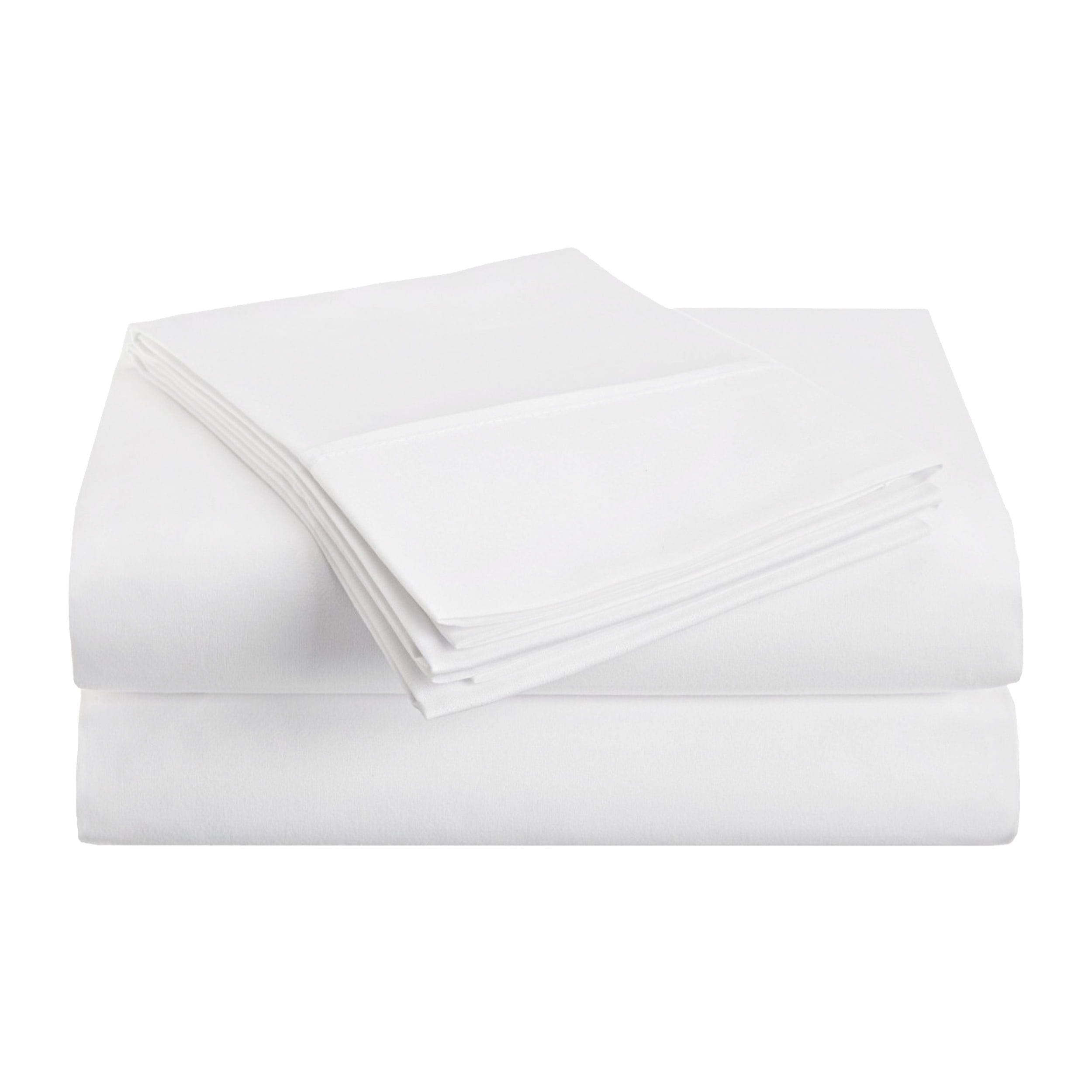 King Size Ultra-Soft White Cotton Microfiber Deep Pocket Bed Sheet Set