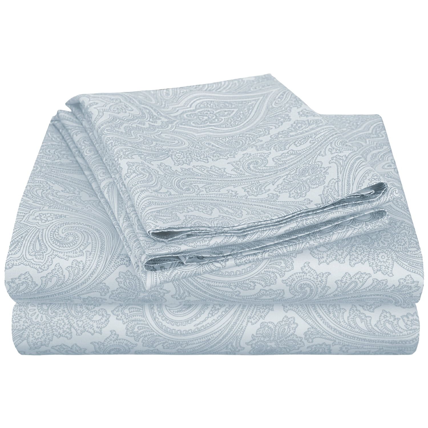 Blue Queen 600 Thread Count Cotton Blend Paisley Sheet Set