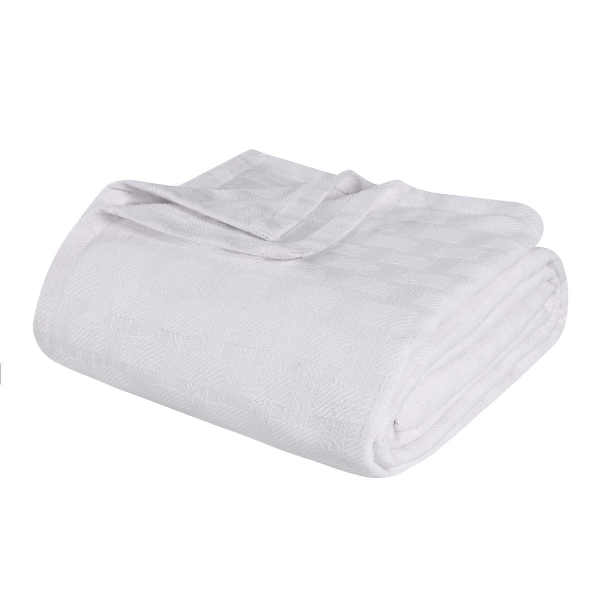 Full White Cotton Reversible Machine Washable Blanket