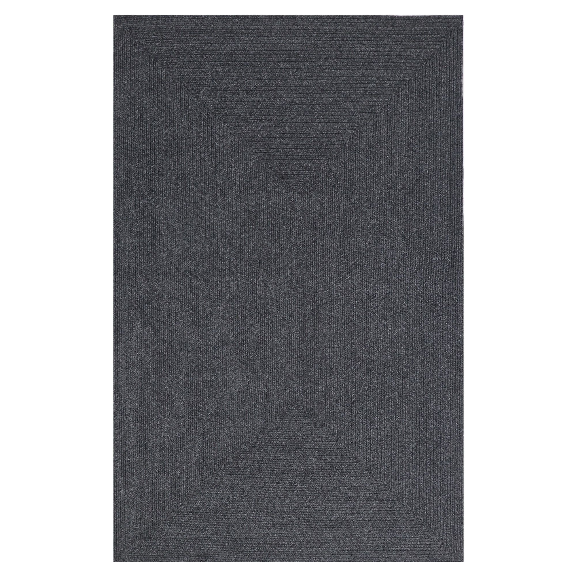 Charcoal Braided Synthetic 4' x 6' Indoor/Outdoor Rug