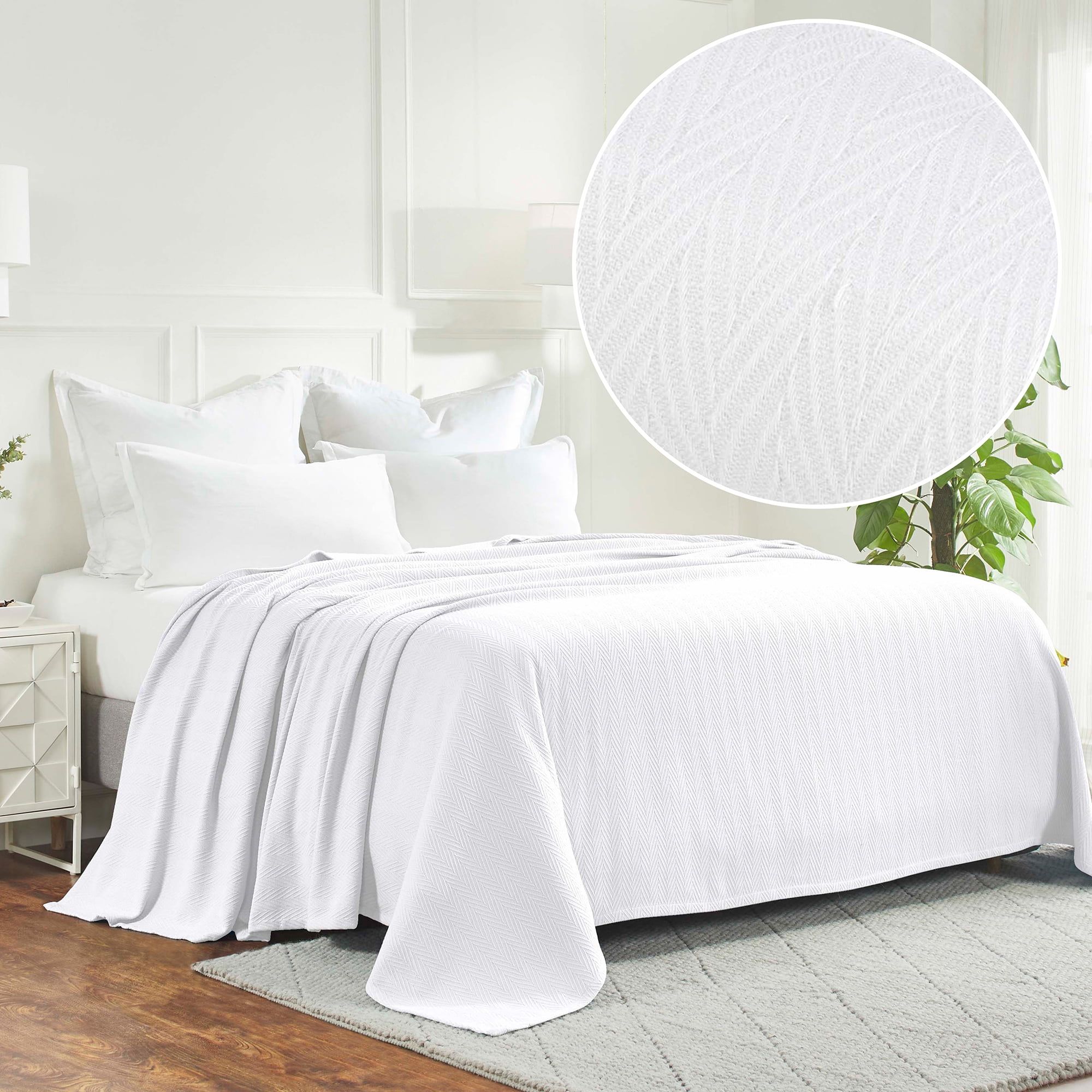 Chevron Charm King-Sized Knitted Cotton Throw - Reversible and Machine Washable