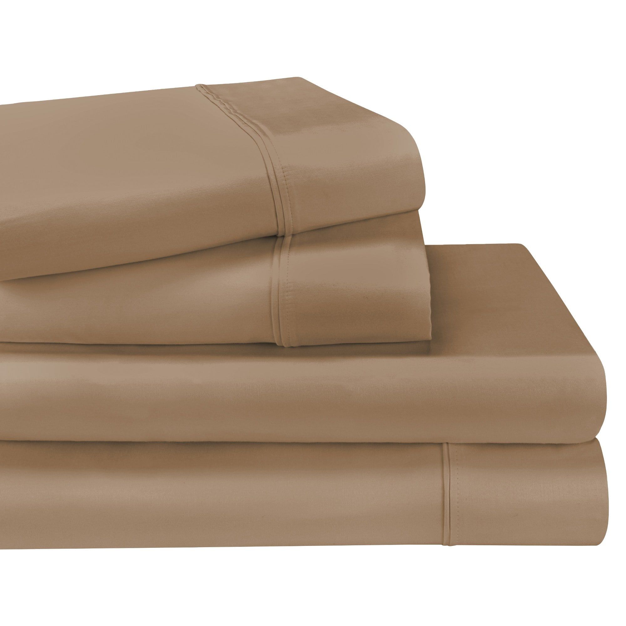 King Taupe Egyptian Cotton Embroidered Deep Pocket Sheet Set