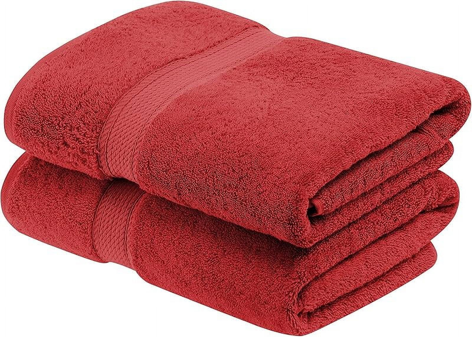 Red Egyptian Cotton 2-Piece Bath Towel Set