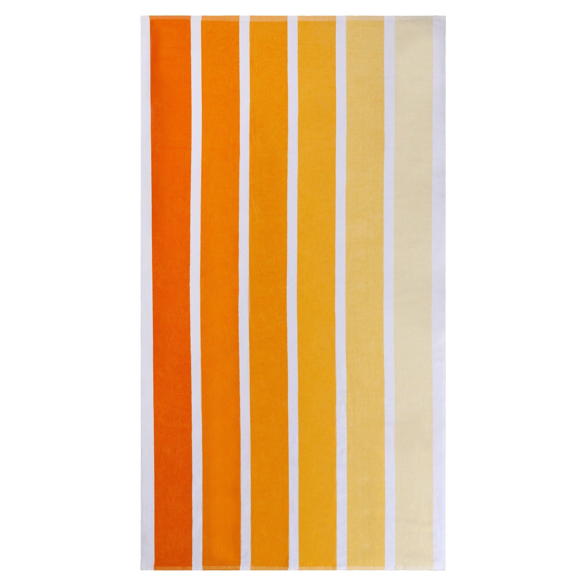 Yellow Striped Cotton Velour Quick Dry Kids Beach Towel