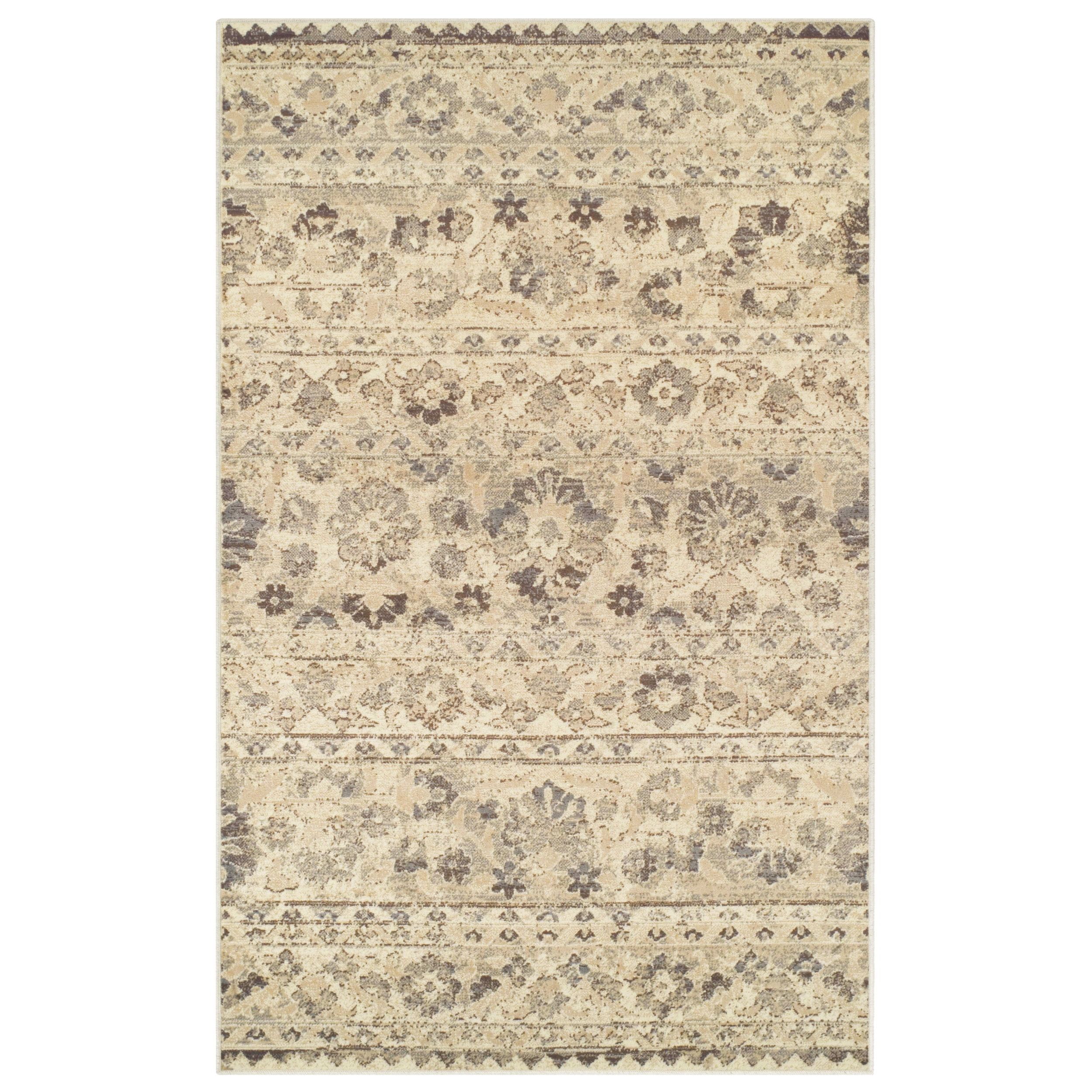 Fawn Beige 8' x 10' Floral Synthetic Area Rug