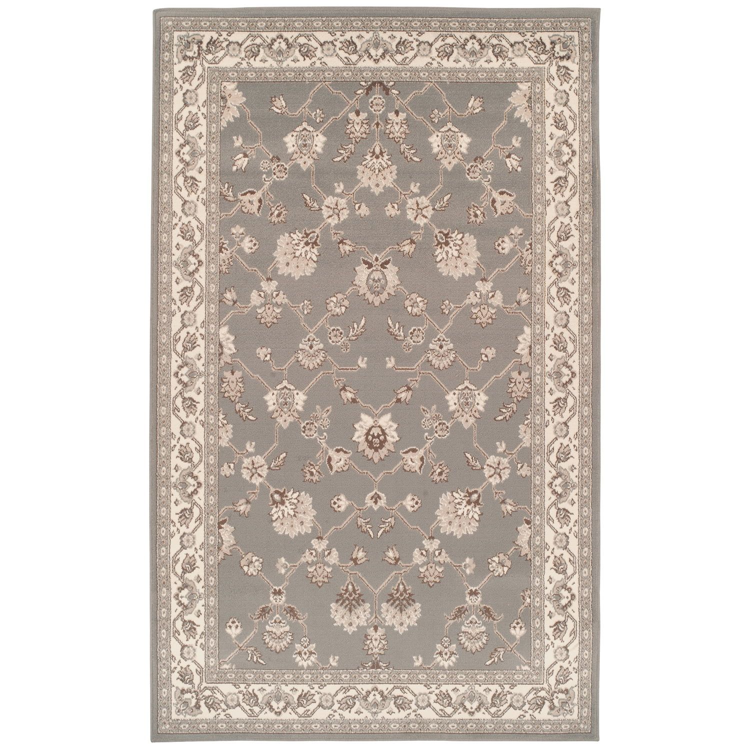 Elegant Slate Rectangular Synthetic Area Rug, 2' x 3'