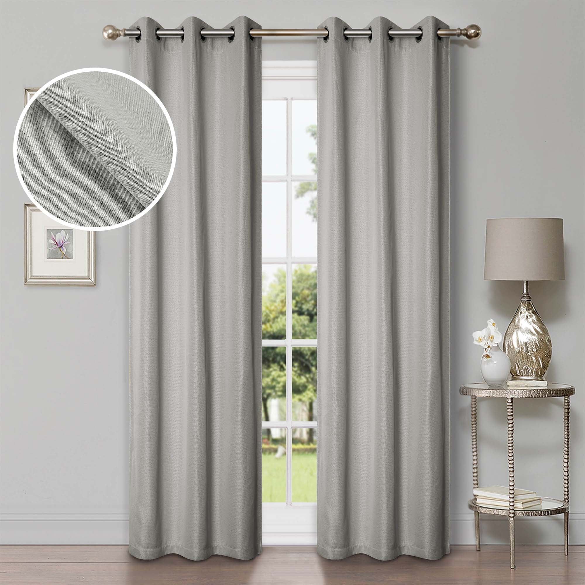 Marshmellow Linen Blackout Grommet Curtains, 42" x 108" Set of 2