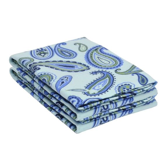 Light Blue Paisley Cotton Flannel Standard Pillowcase Set