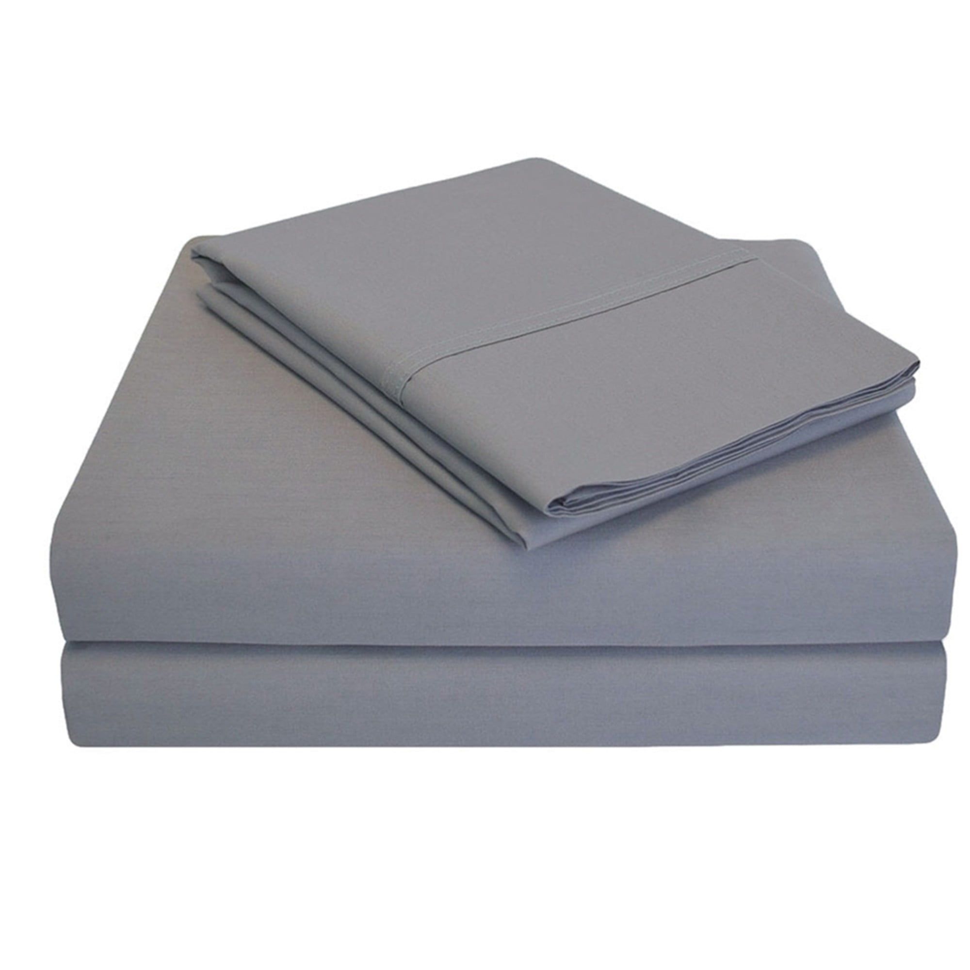 California King Gray Cotton Percale Deep Pocket Sheet Set