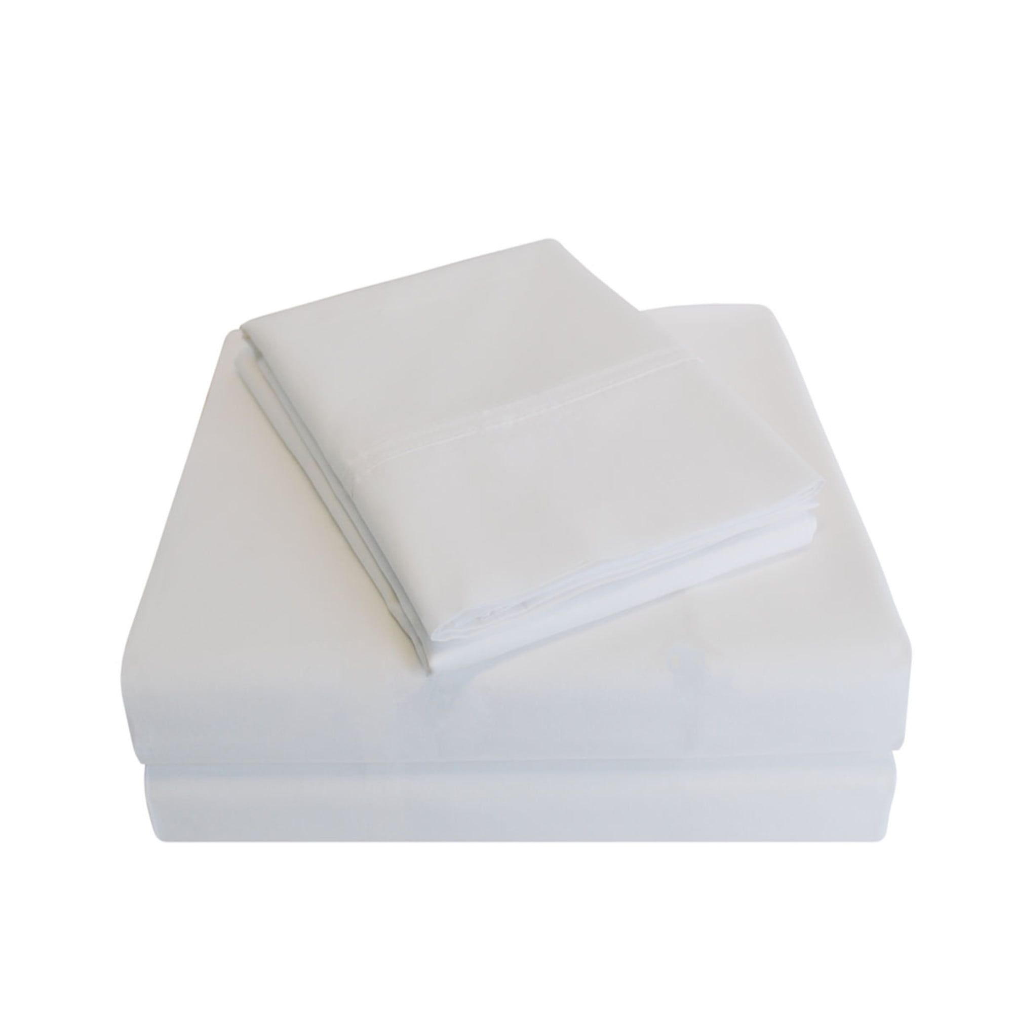White Twin XL Cotton Percale Deep Pocket Sheet Set