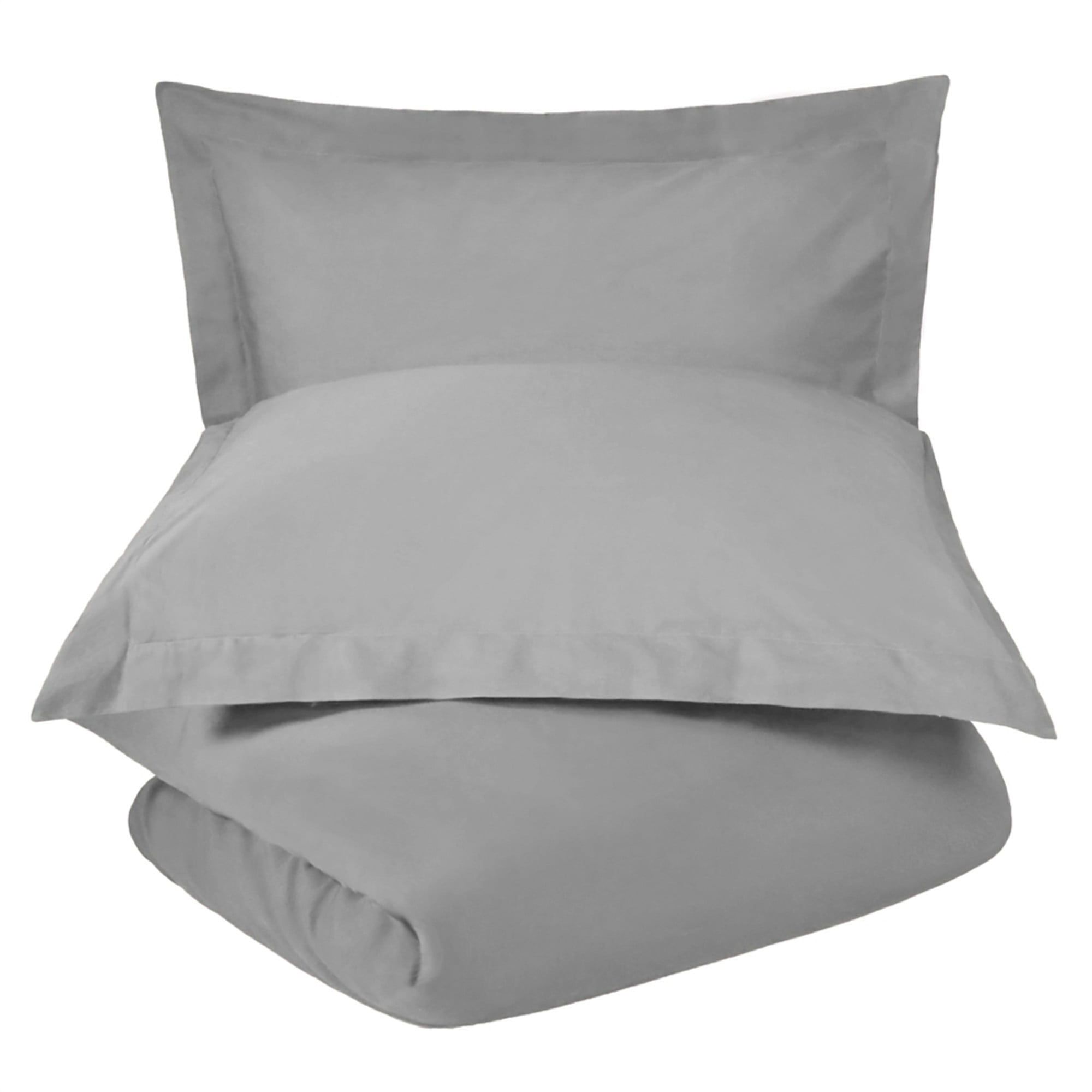 Twin Smoked Pearl Cotton Percale Duvet Cover Set