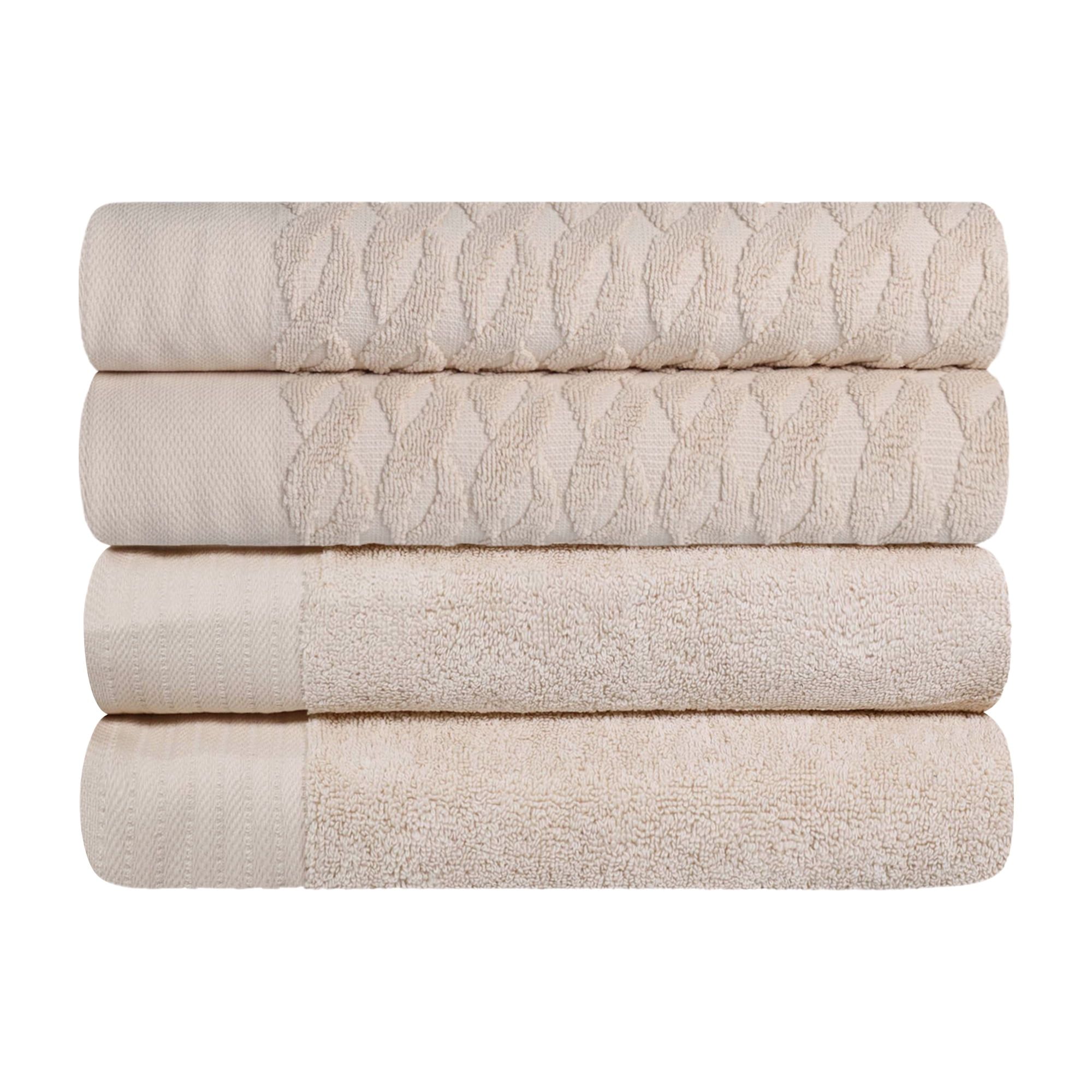 Ivory Turkish Cotton 4-Piece Bath Towel Set