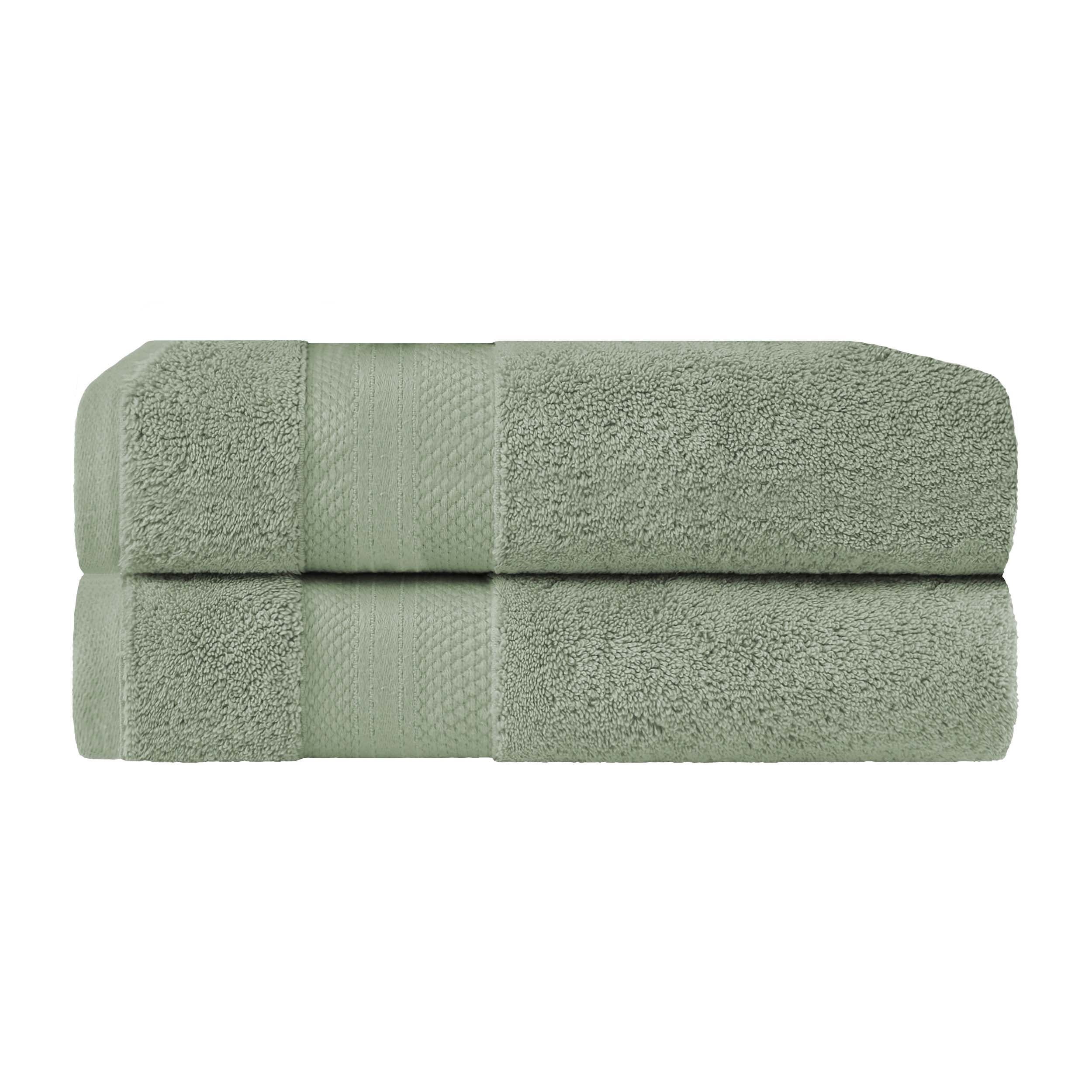 Olive Green Turkish Cotton 2-Piece Bath Towel Set