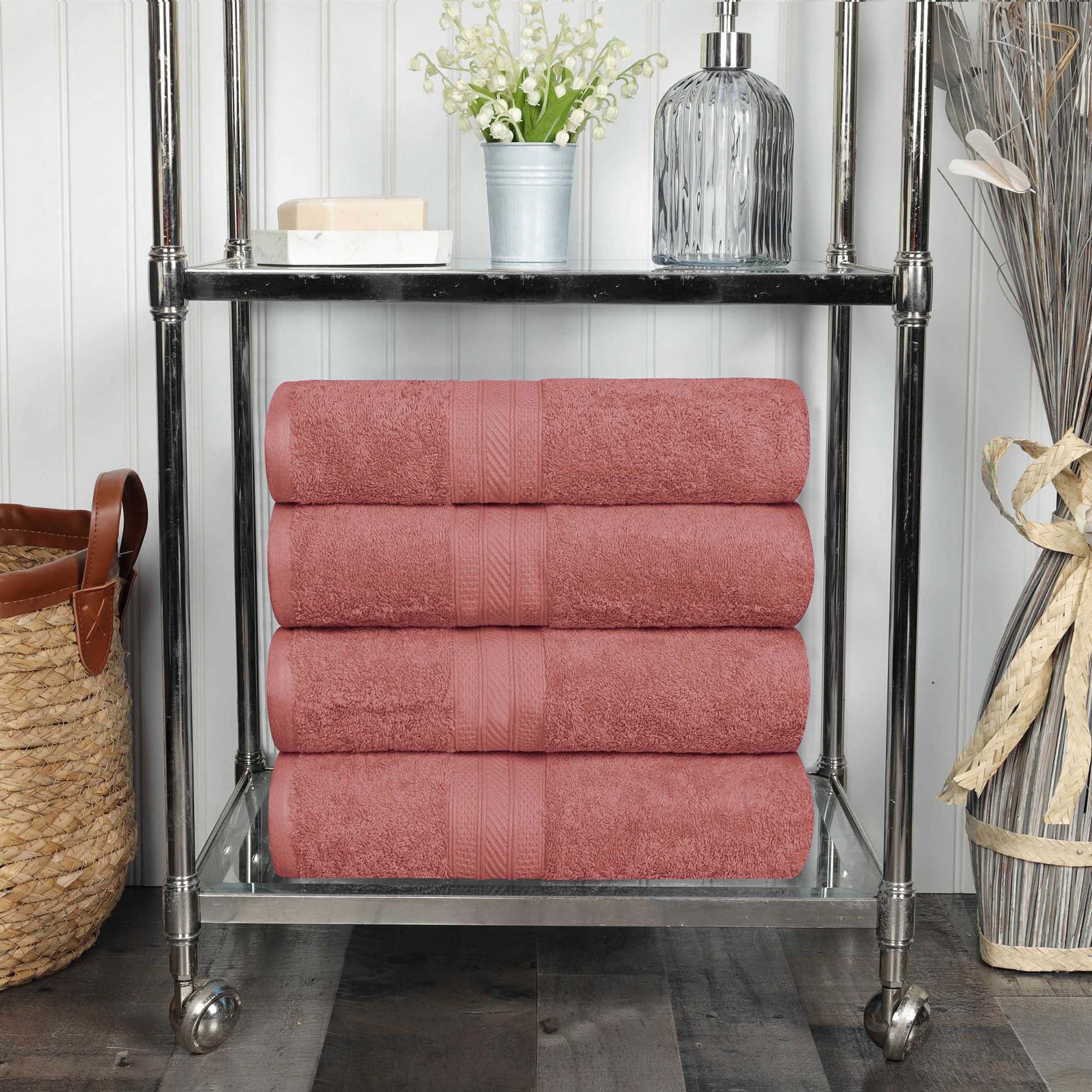 Blush Cotton 4-Piece Bath Towel Set
