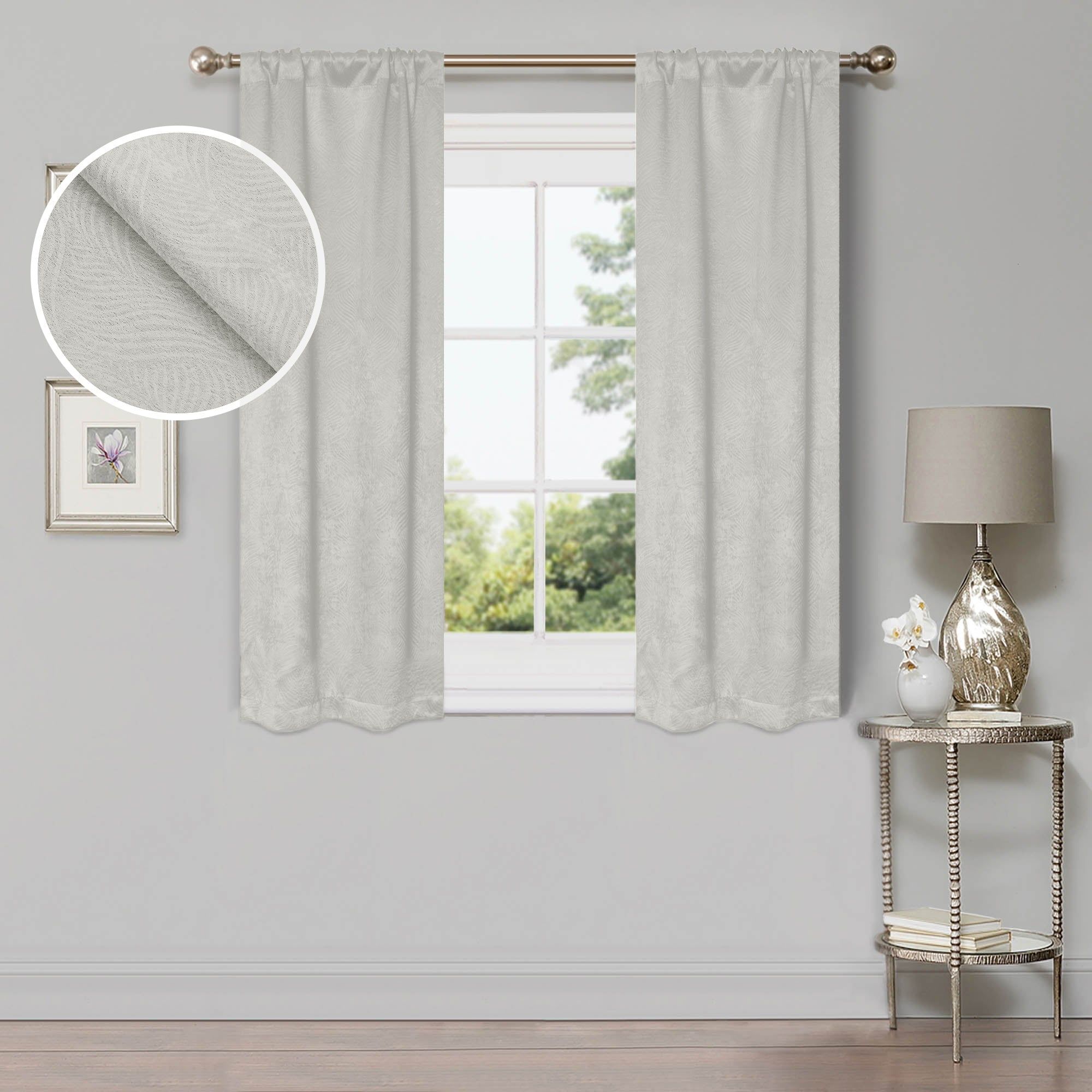 Ivory Polyester Blackout Rod Pocket Window Panels, 26" x 63"