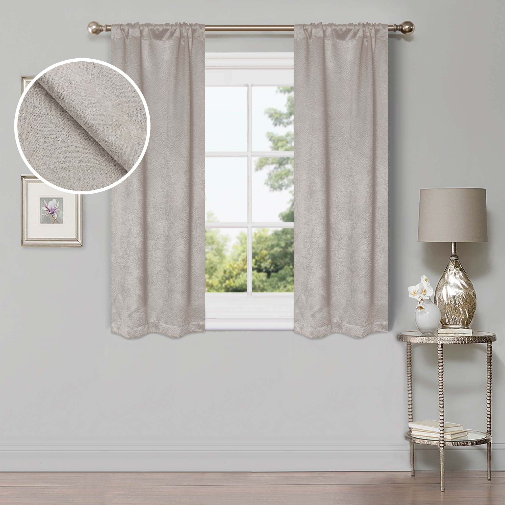Ivory Polyester Blackout Rod Pocket Window Panels, 26" x 63"