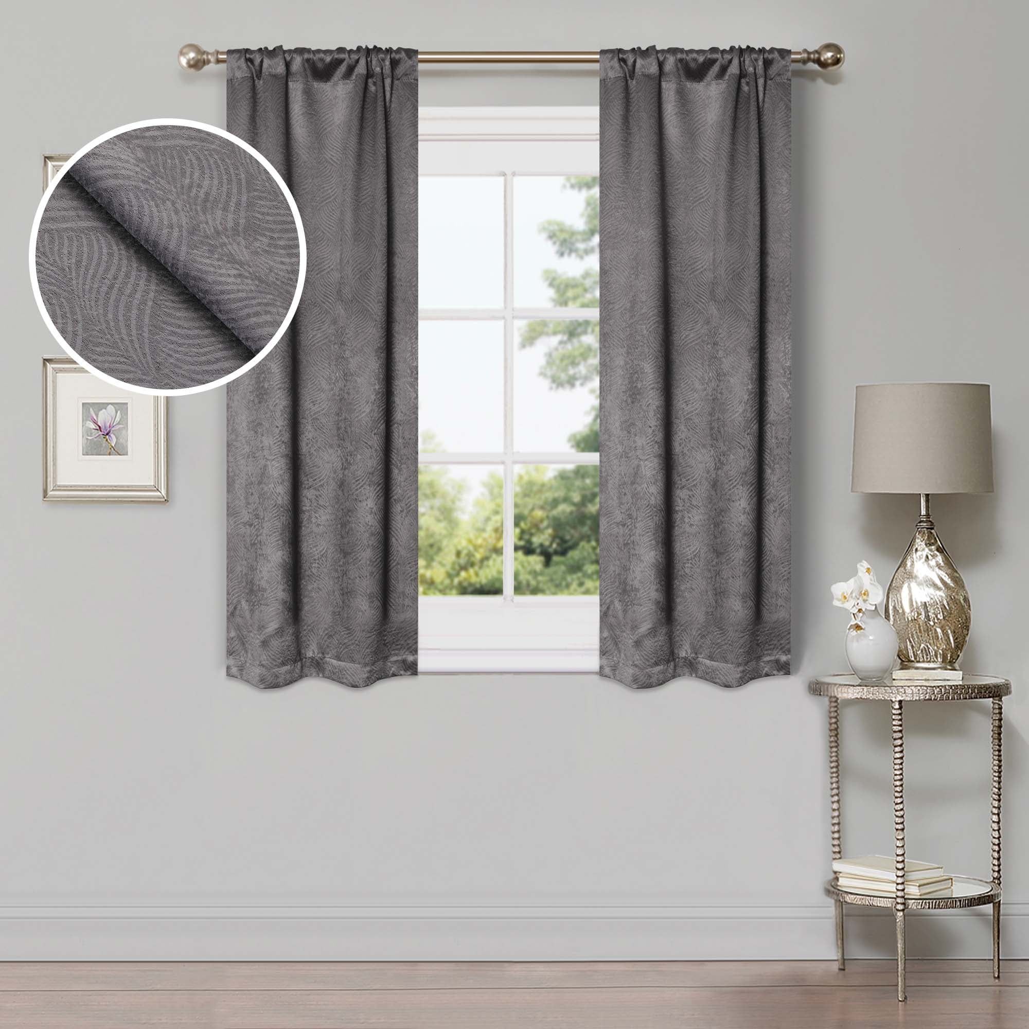 Silver 26" x 63" Blackout Polyester Window Panels