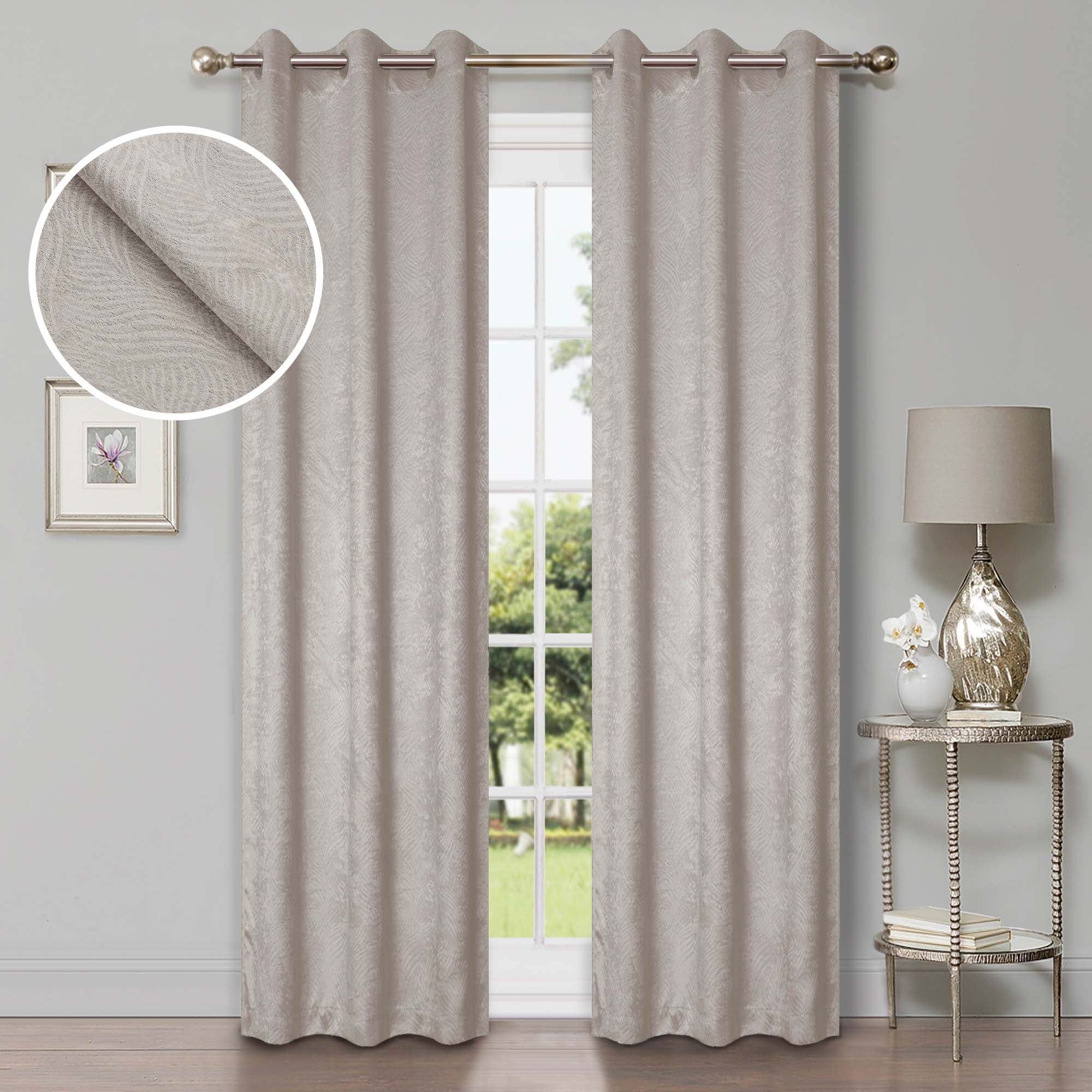 Ivory Blackout Polyester Grommet Window Panels, 42 x 96 inches