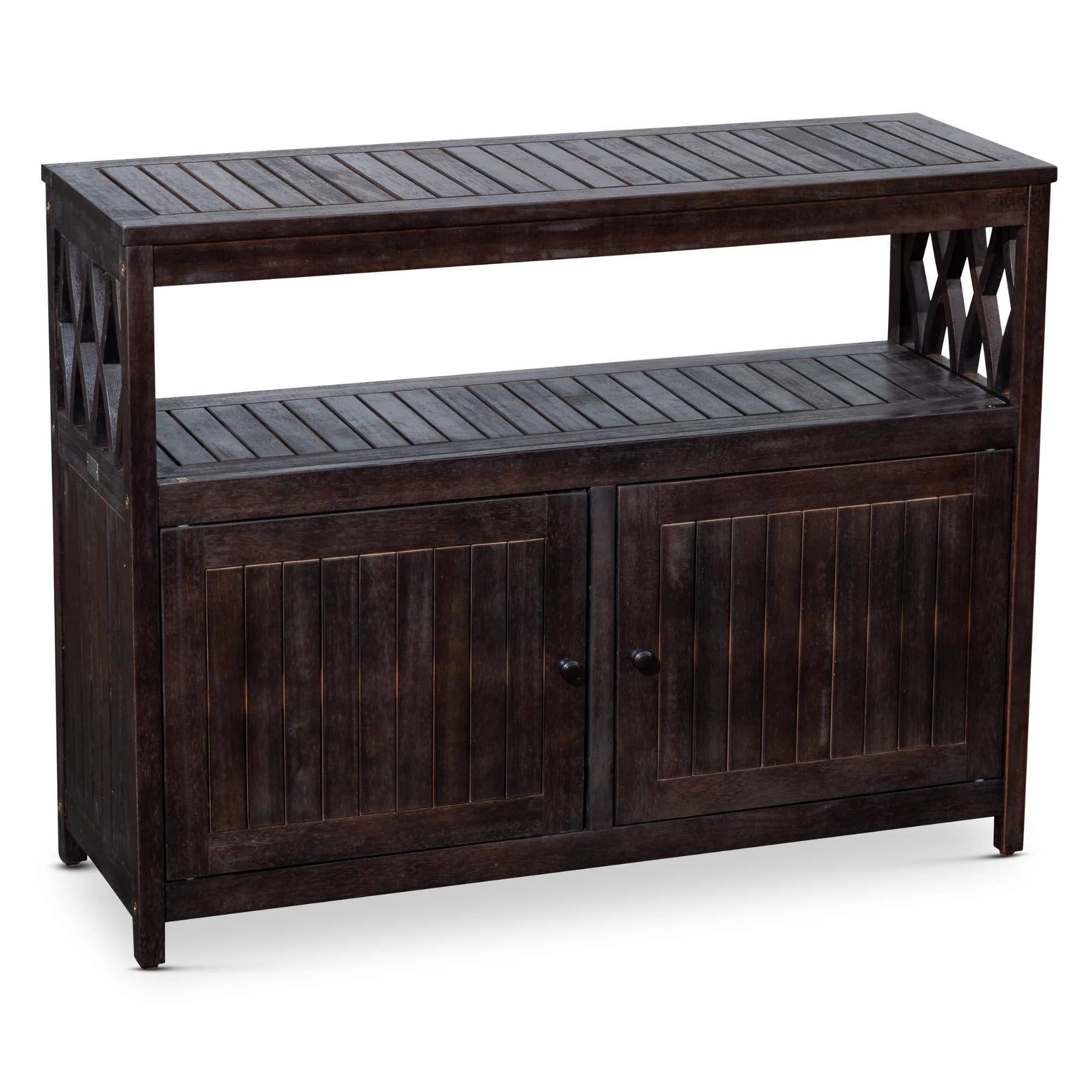 Elegant Eucalyptus Outdoor Sideboard in Rich Espresso Finish