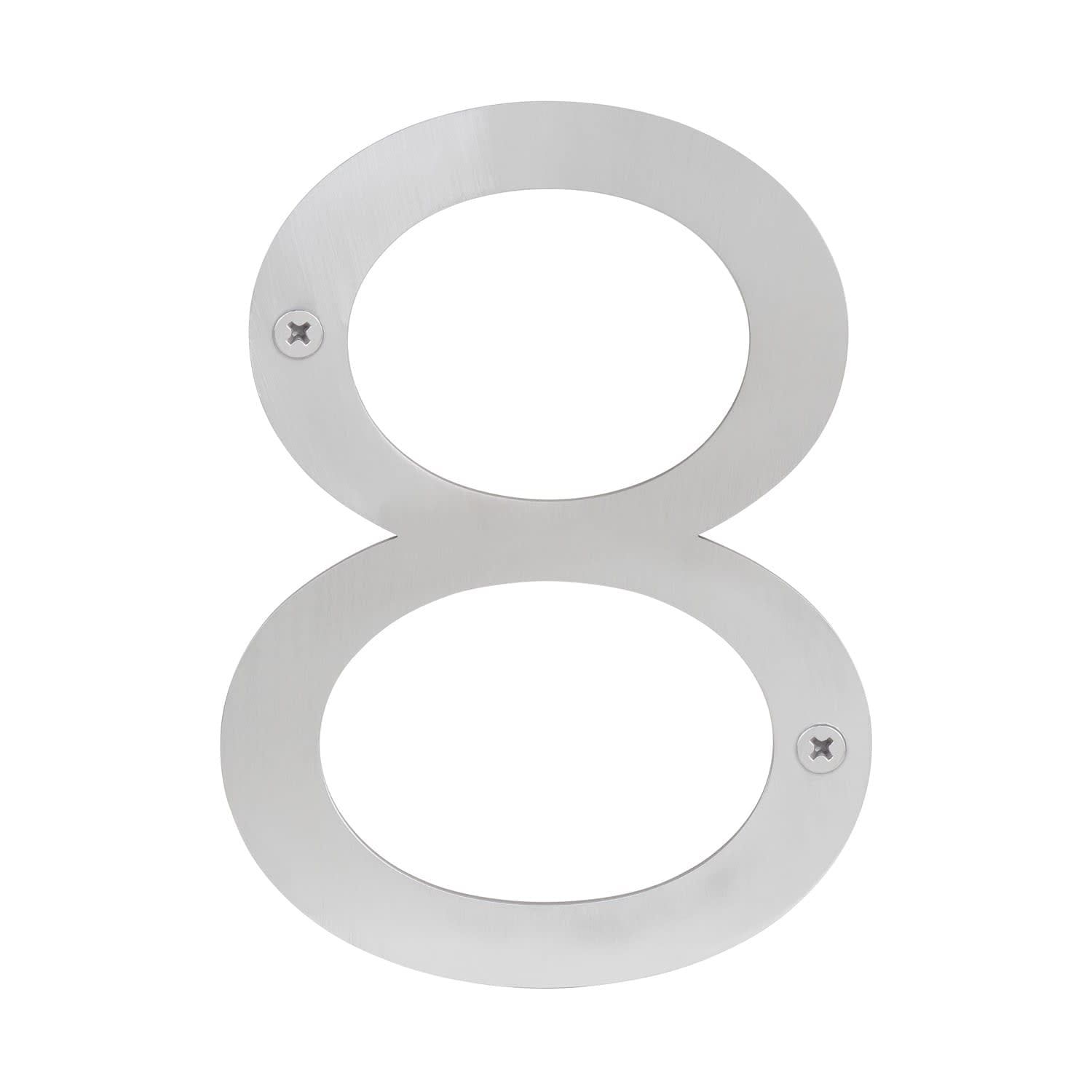 6" Stainless Steel House Number '8' in Satin Finish