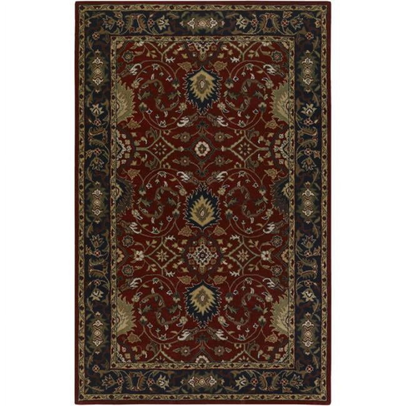Hand-Tufted Elegance Red Wool Medium Pile Rug 4' x 6'