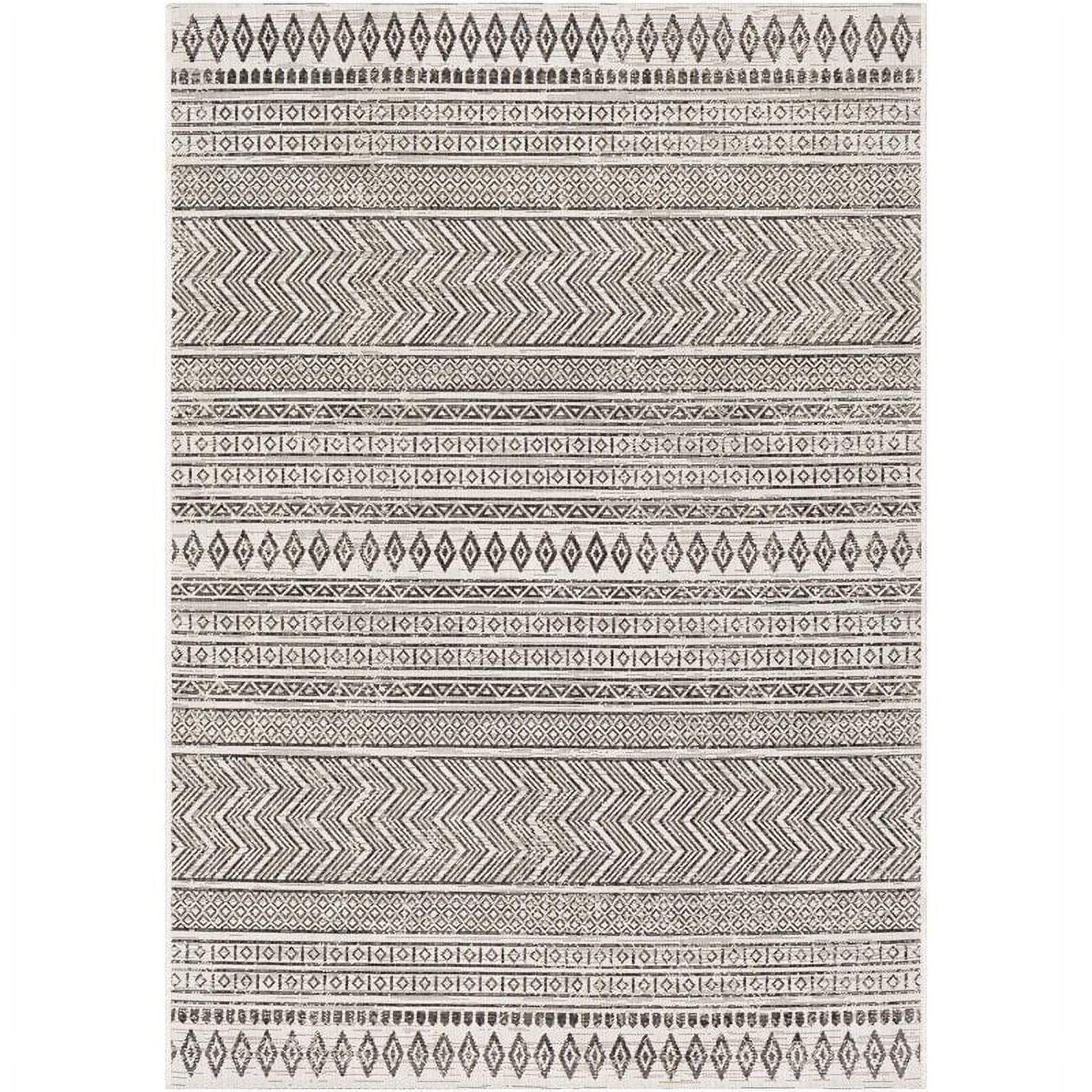 Surya Eagean EAG-2345 24 x 35" Rectangle Fabric Rug in Black and White