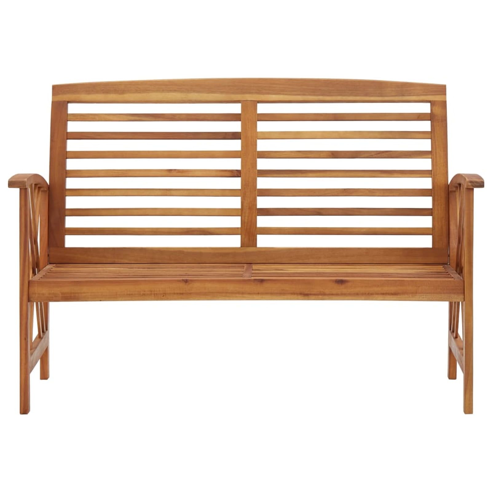 Elegant Solid Acacia Wood Garden Bench 46.9" in Natural Brown