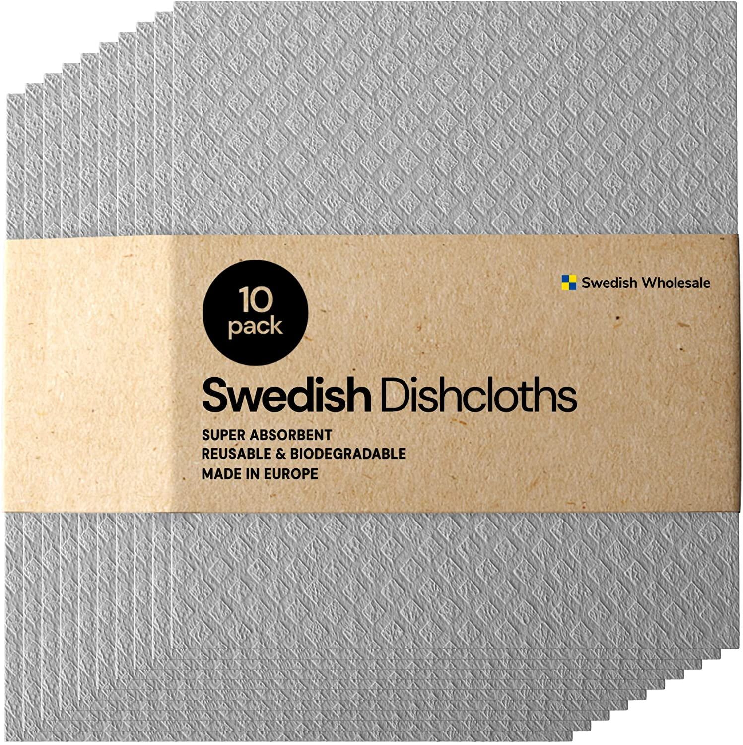 Grey 10-Pack Reusable Swedish Dish Cloths