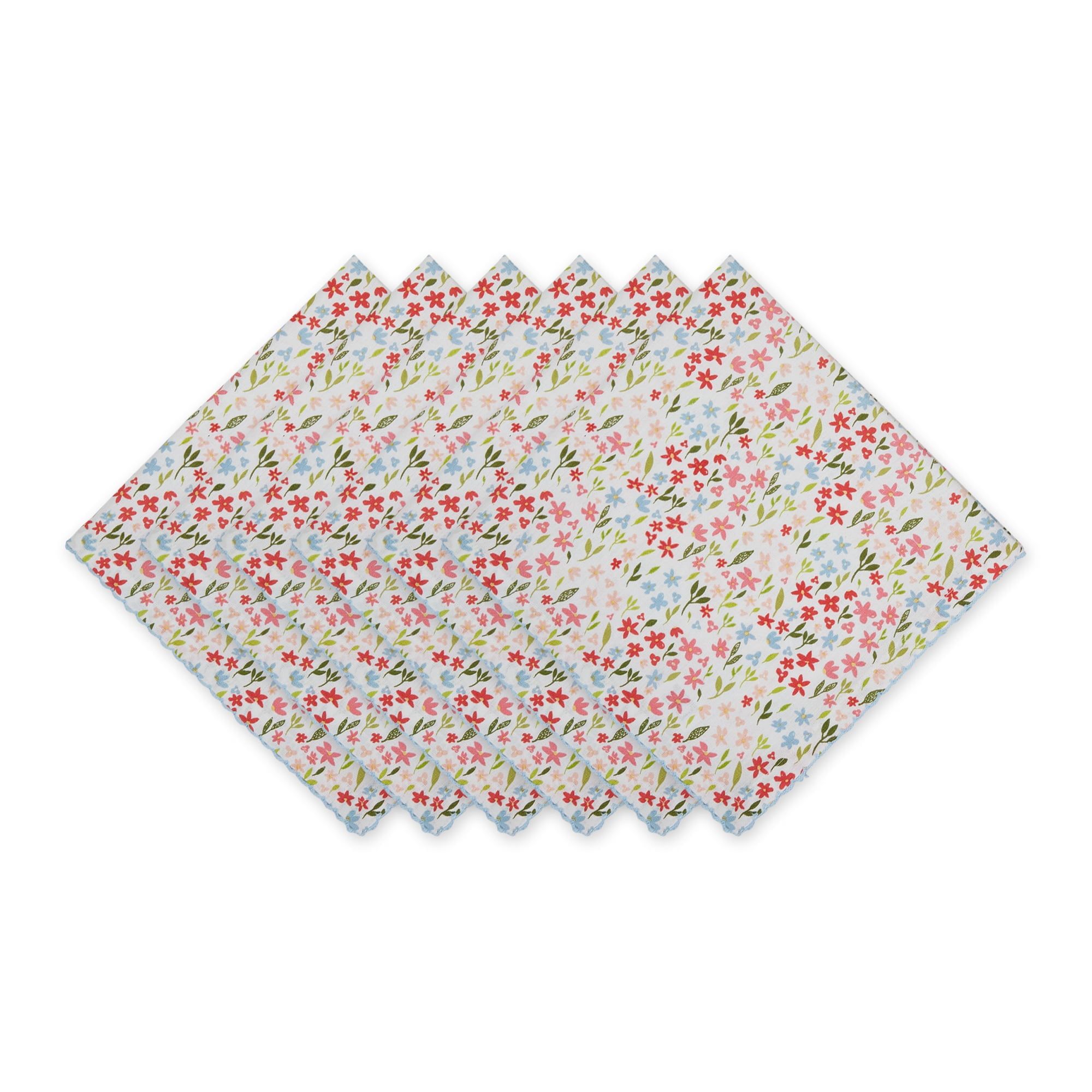 Sweet Flowers 20" x 20" Cotton Printed Napkin Set