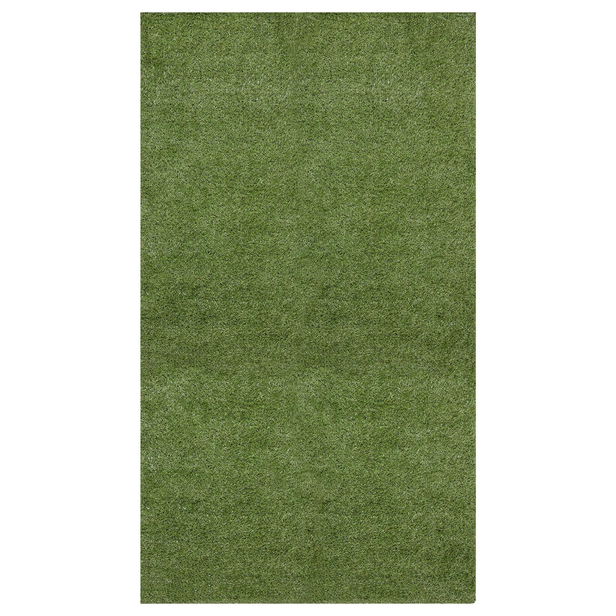 Green High Pile Waterproof Artificial Grass Area Rug 6'6" x 9'