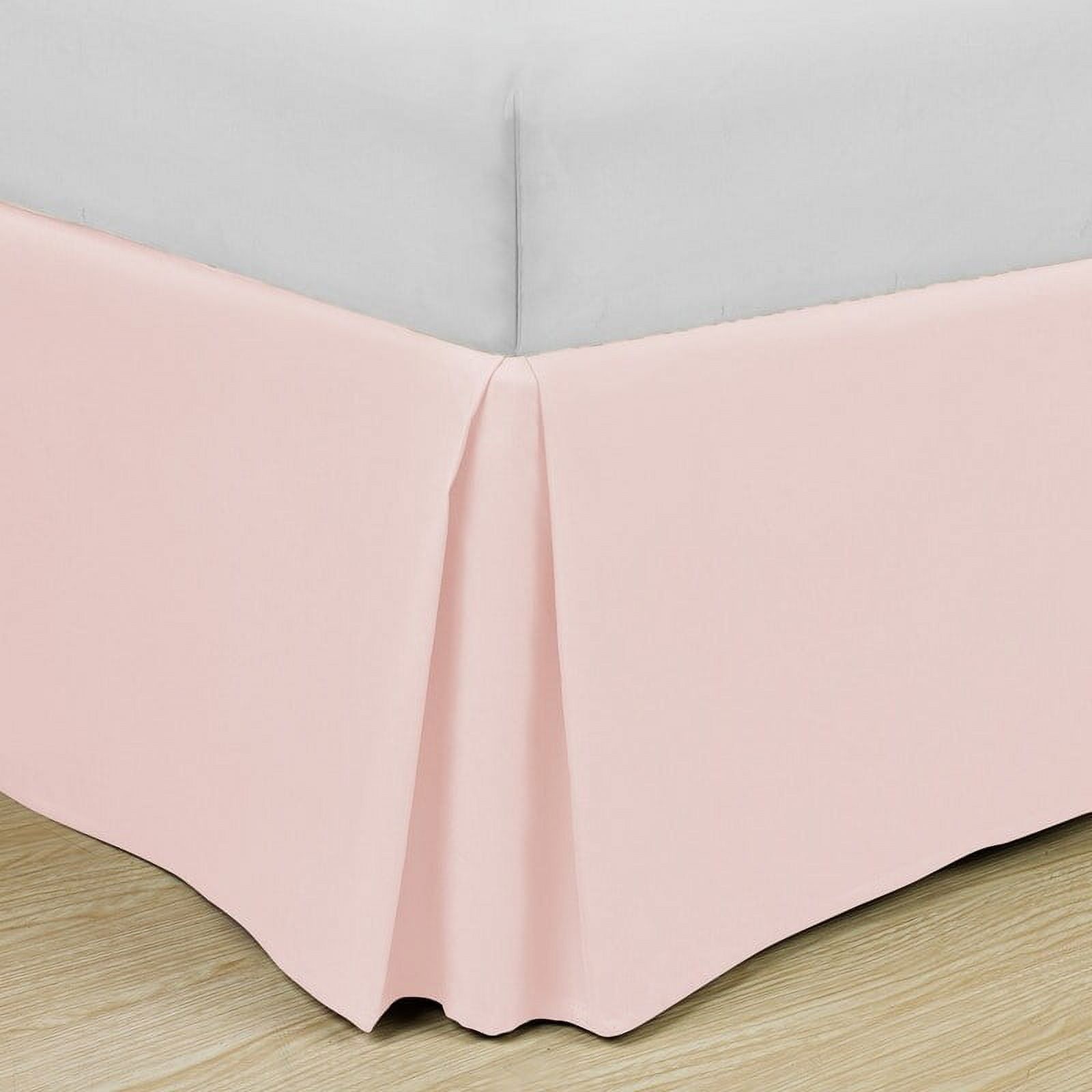 Blush Pink Pleated Microfiber Twin Bed Skirt