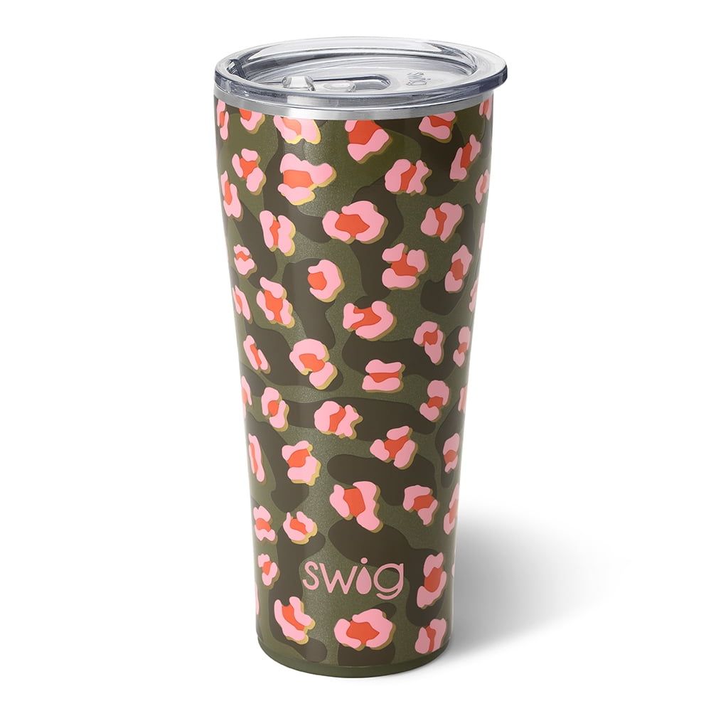 Swig Life 32oz Green and Pink Stainless Steel Tumbler