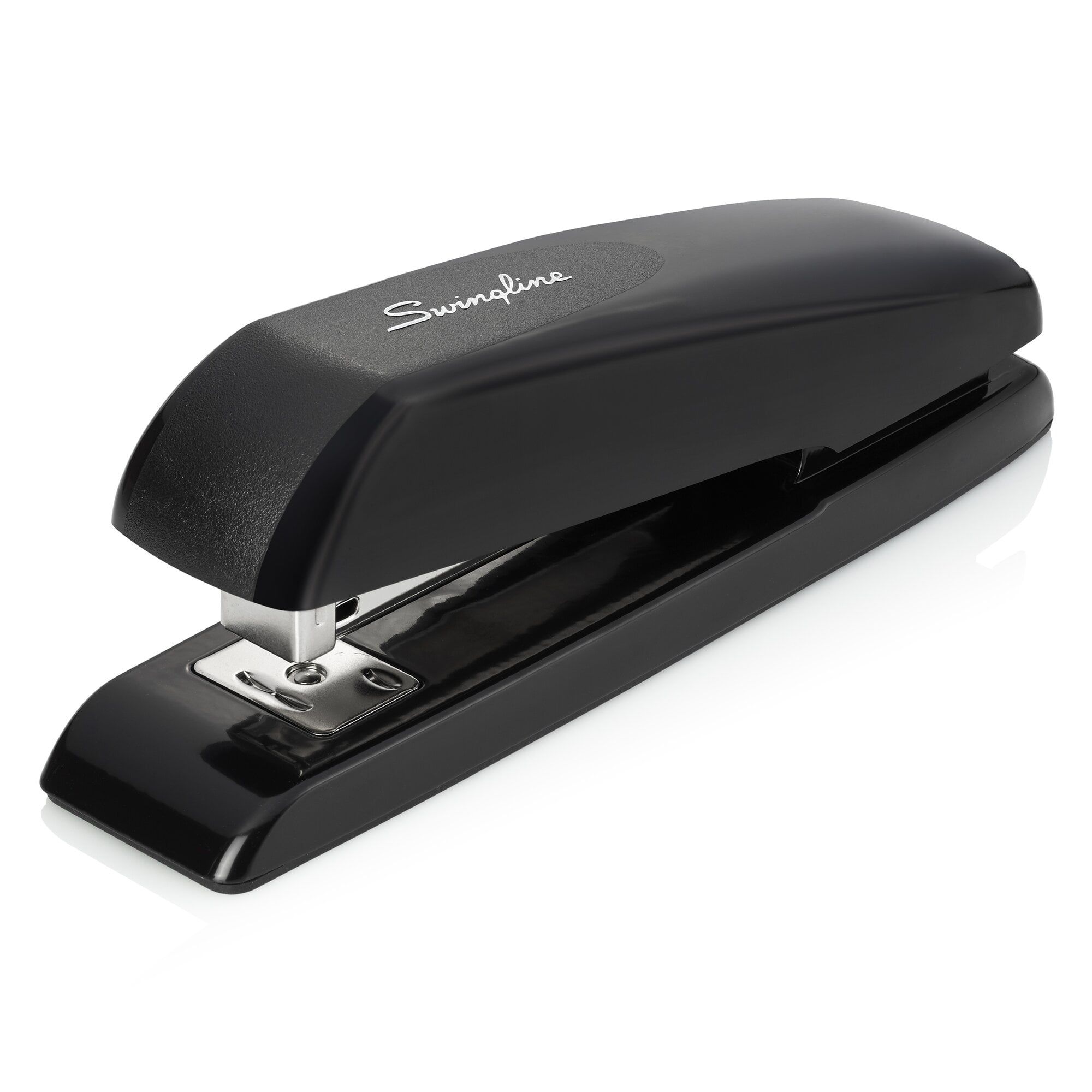 Black Metal 20-Sheet Full Strip Standing Desk Stapler