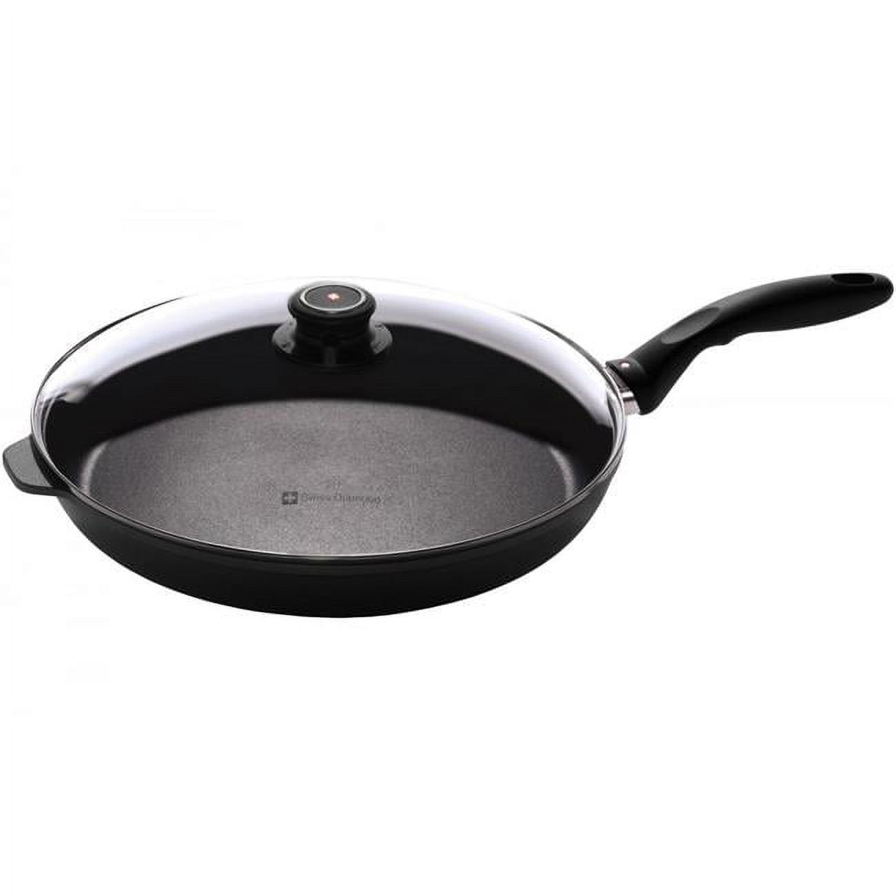 Black Aluminum Non-stick Fry Pan with Lid, 12.5 inches