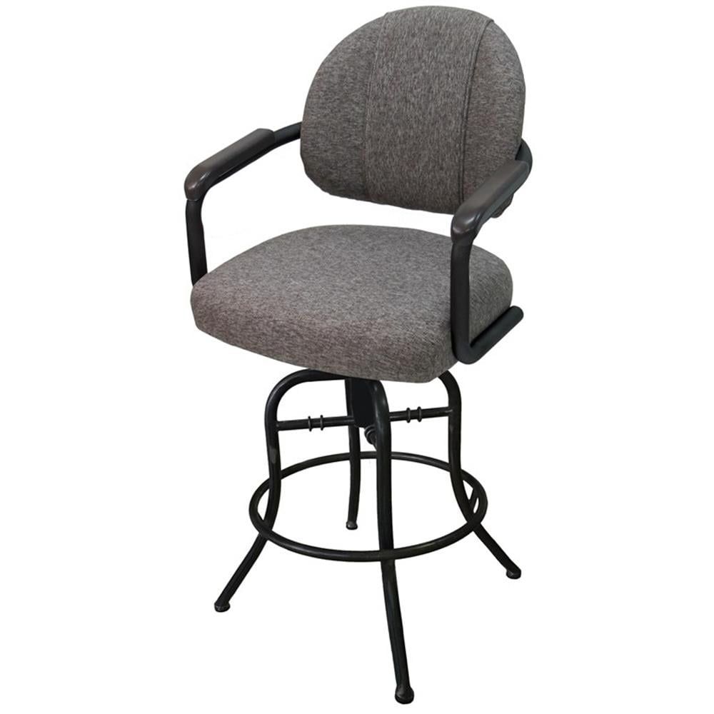 Mojave Gray Swivel Counter Stool with Black Metal Frame