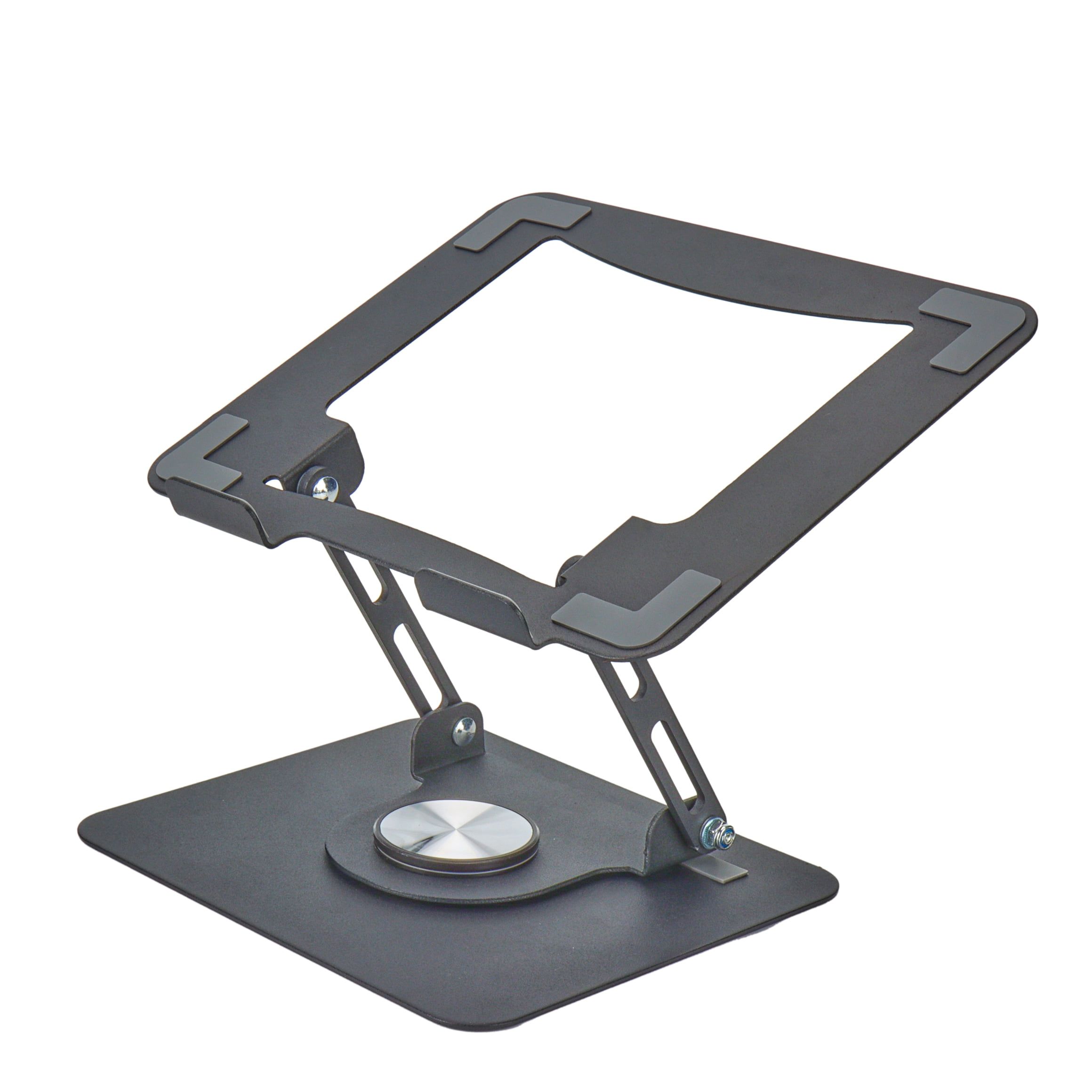 Black Adjustable Metal Swivel Laptop Stand with 360° Rotation