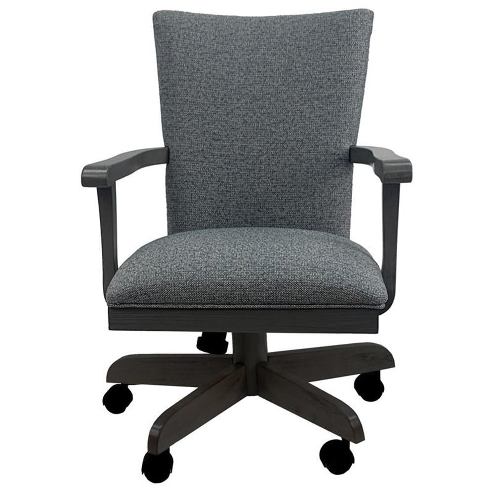 Aqua Marine 38" Upholstered Swivel Dining Chair with Solid Wood Base