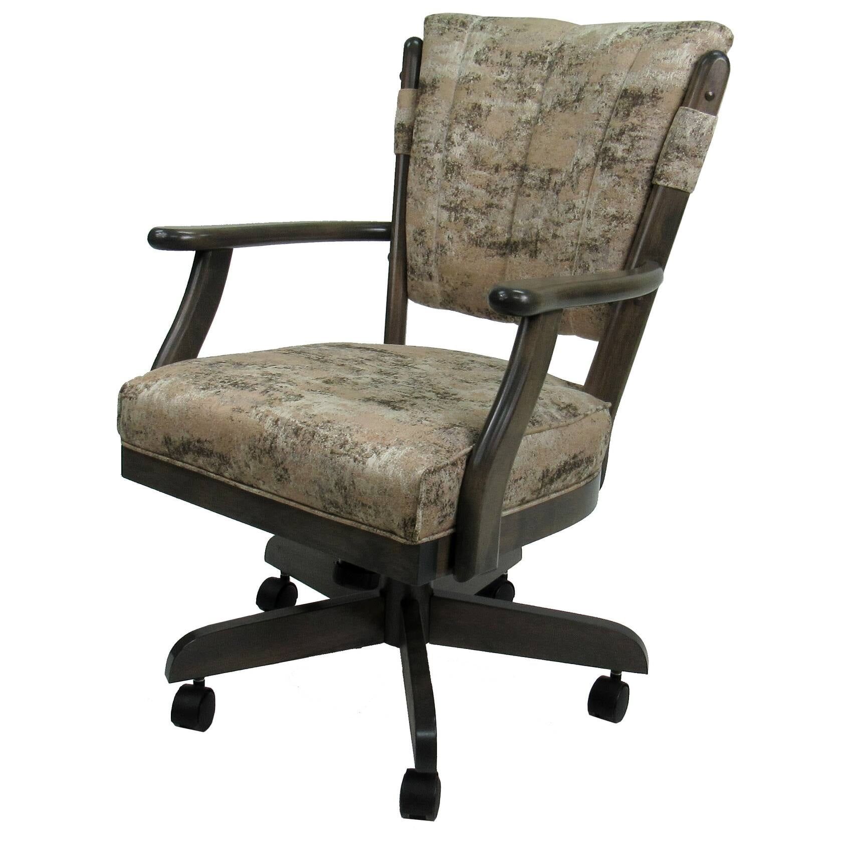 Gray Poet Desert Upholstered Wood Swivel Arm Chair