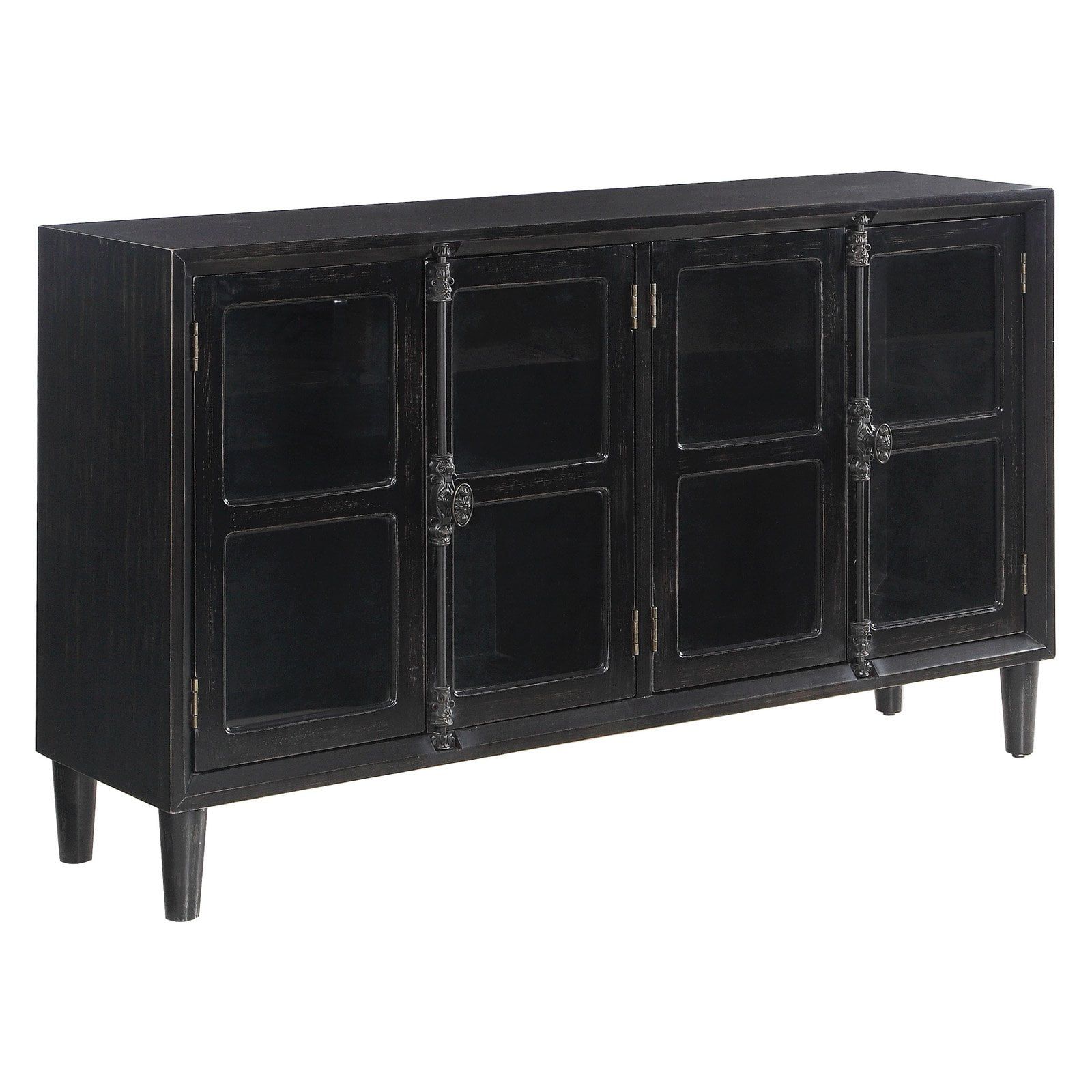 Black Freestanding Office Cabinet with Adjustable Shelving