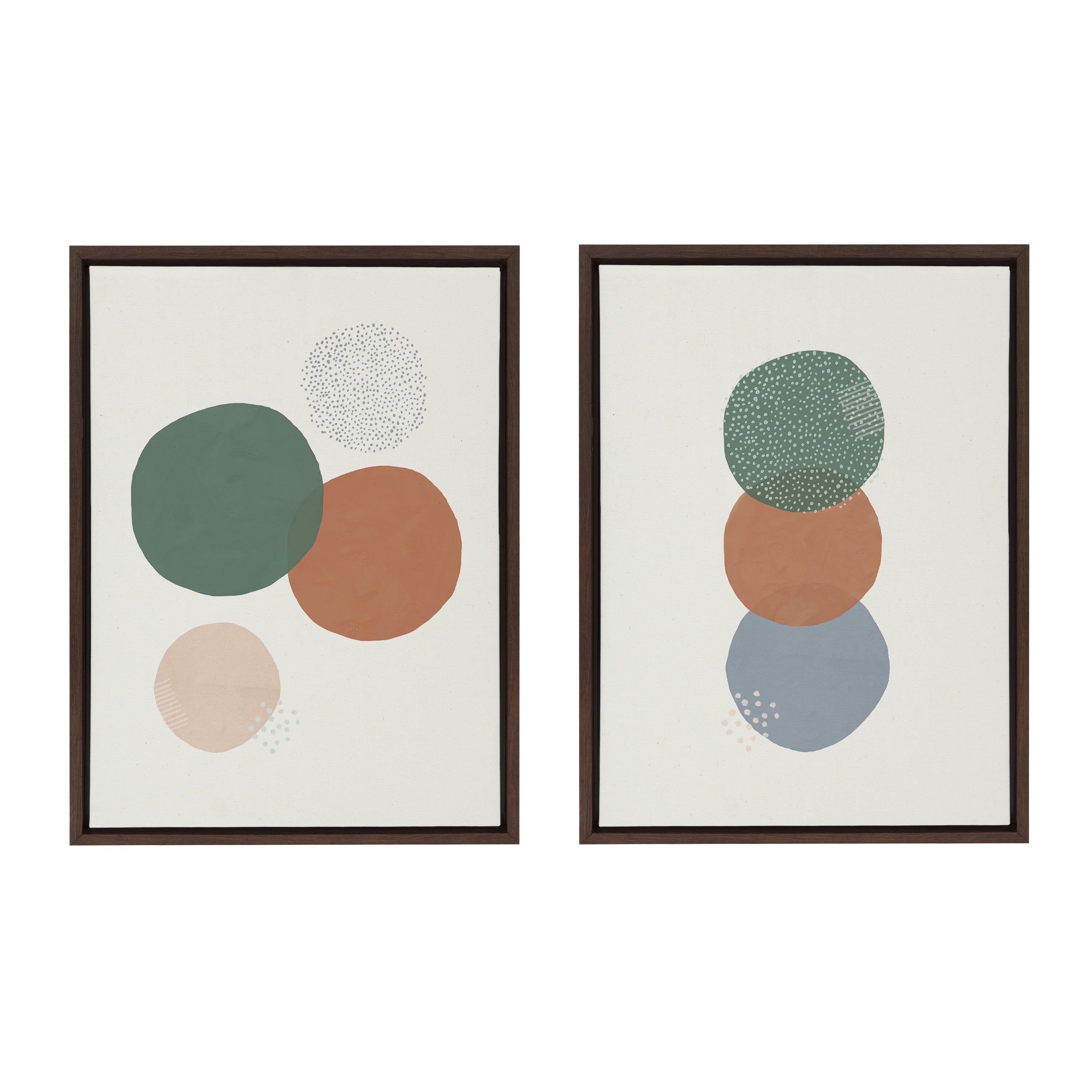 Sylvie Abstract Soft Circles Canvas Art Prints Set