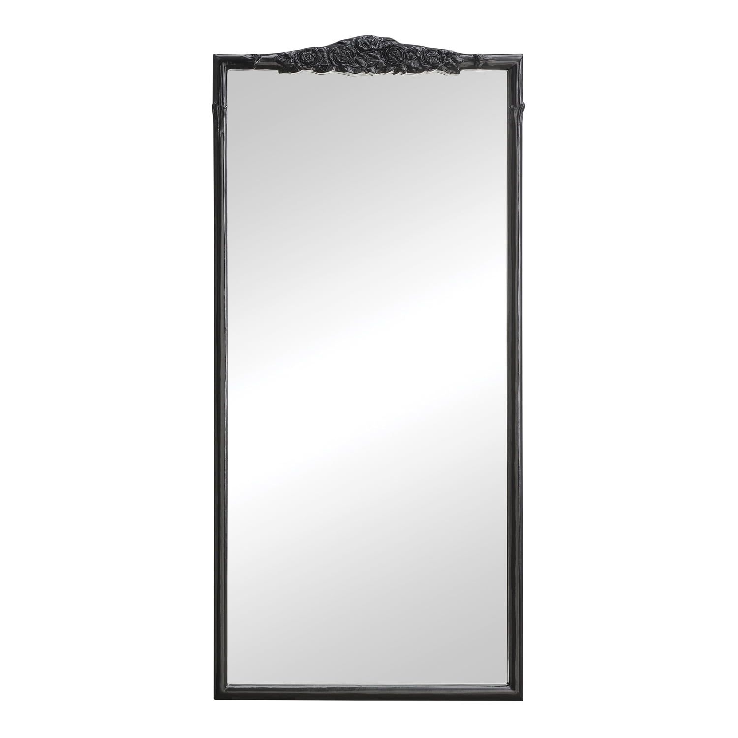 Sylvie Black Full Length Rectangular Wood Floor Mirror