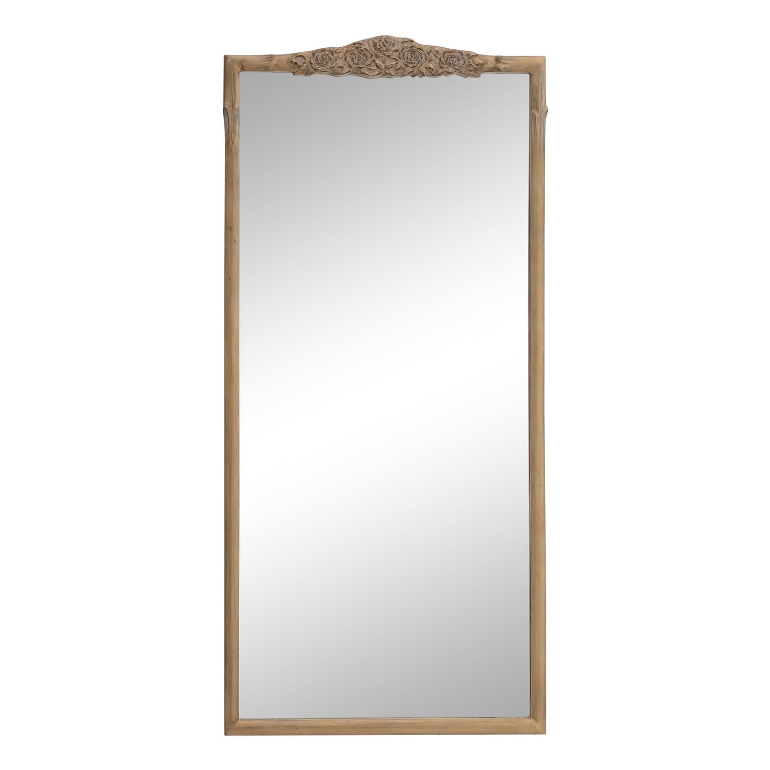 Sylvie Gold Full Length Rectangular Wood Floor Mirror